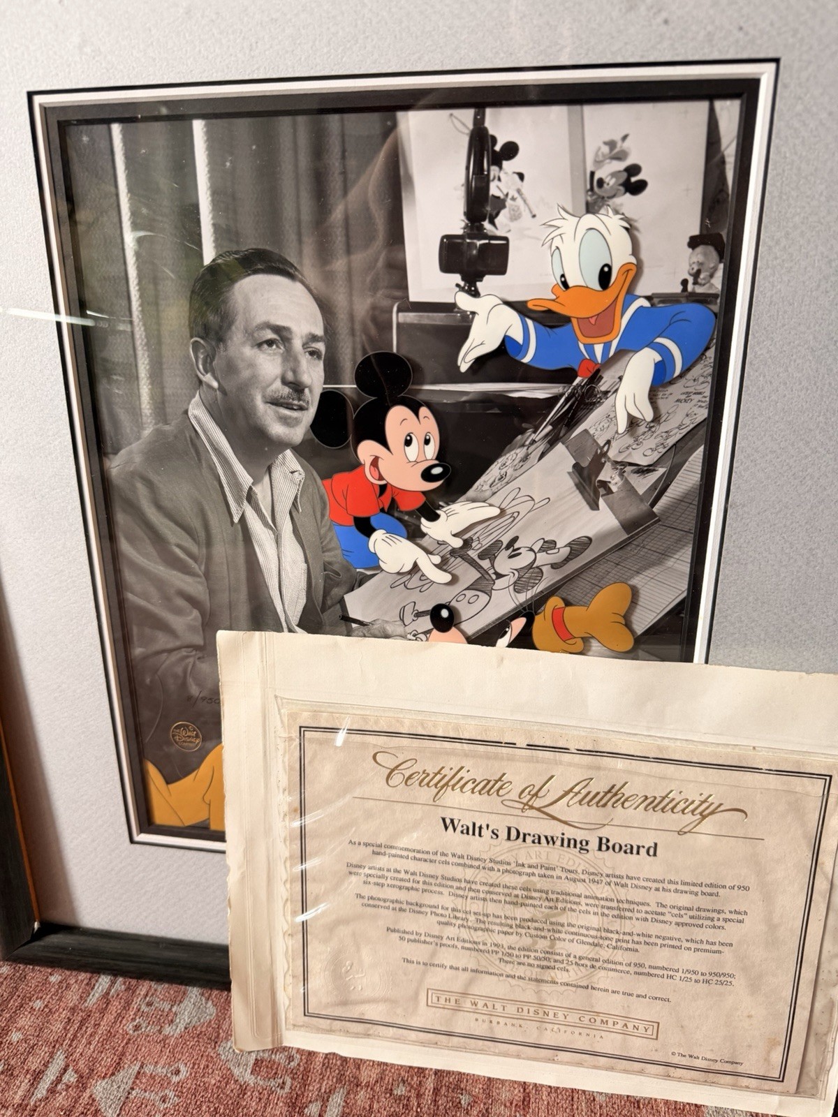 Walt Disney’s “Walt’s Drawing Board” Limited Edition Cel #8/950 Mickey 1993 Walt Disney’s “Walt’s Drawing Board” Limited Edition Cel #8/950 Mickey 1993