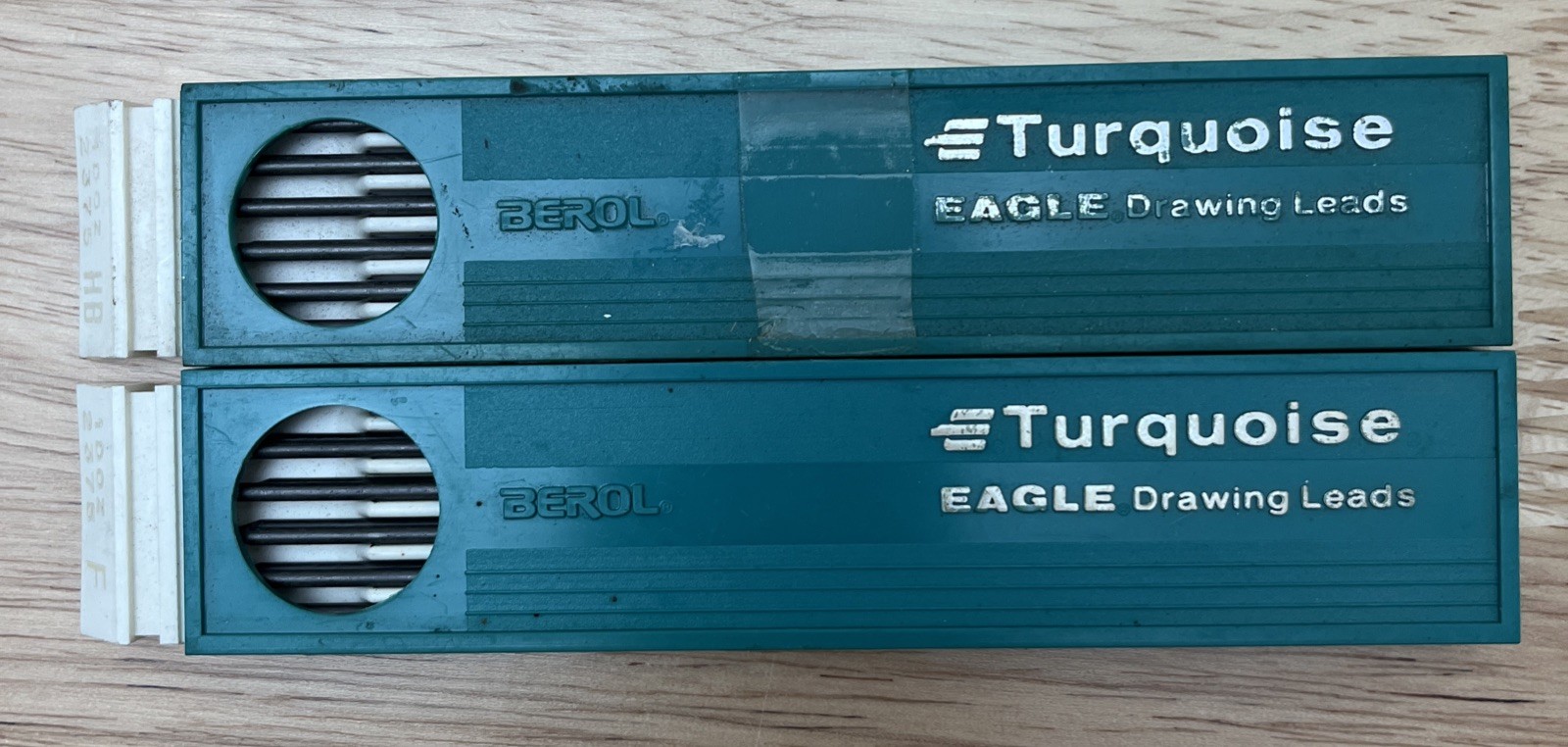 Vtg Berol Eagle Turquoise Drawing Leads 2375 Dozen HB & 10 F USA Made