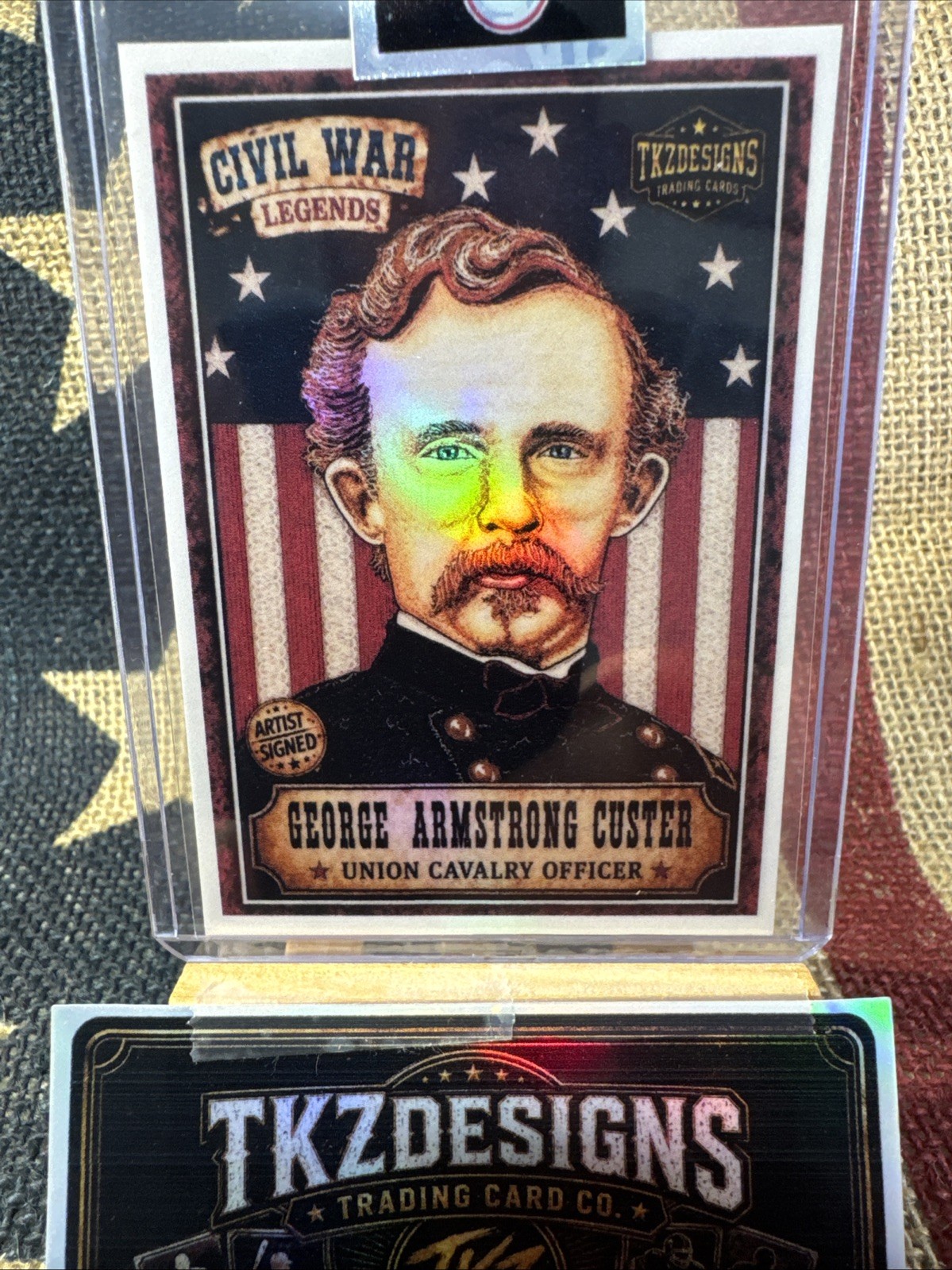 2026Tkzdesigns CivilWarLegends George Armstrong Custer ArtistSigned TradingCard