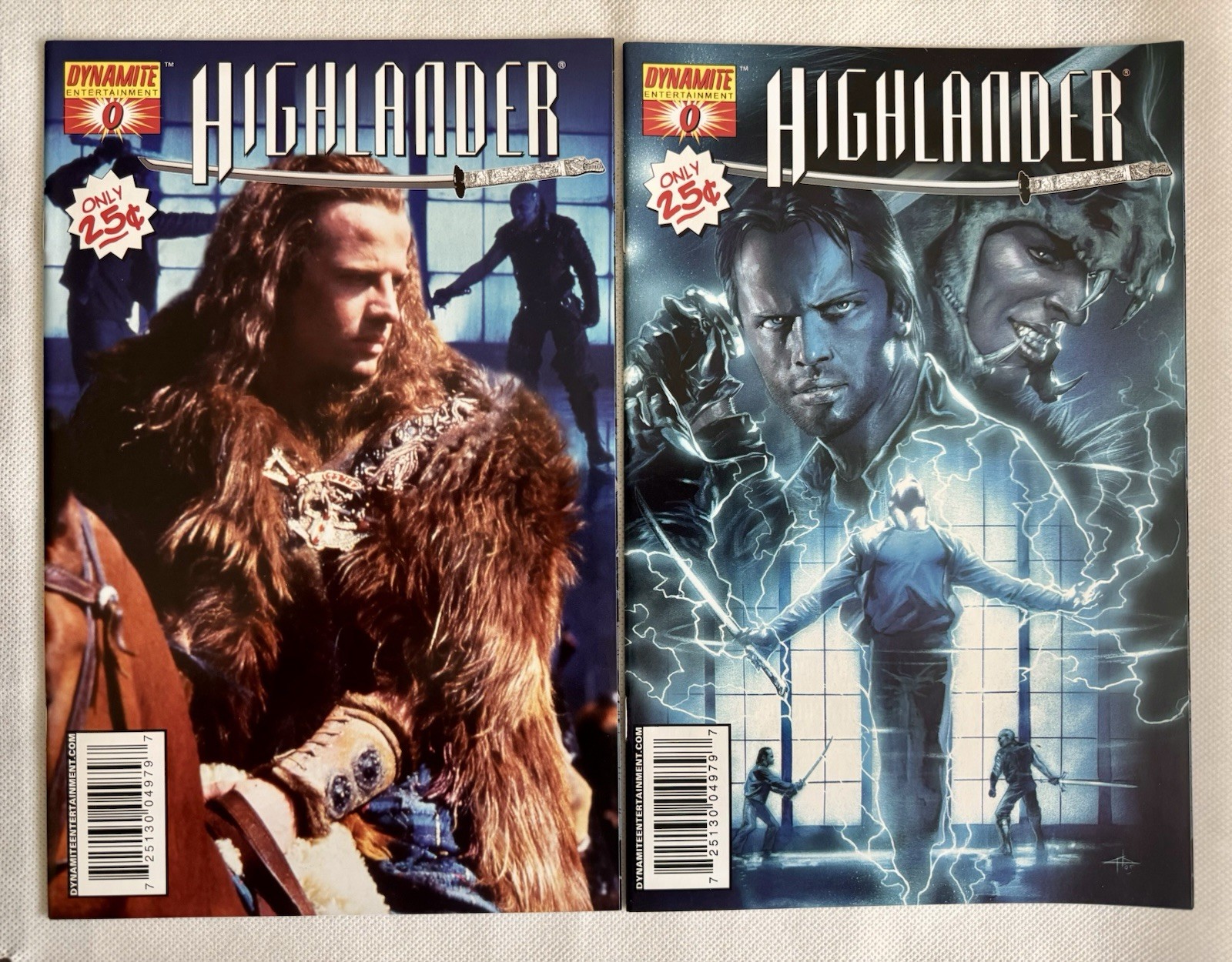 Highlander #0, Dynamite 2006, 1st App, Dell'Otto & Photo Variant, Cavill