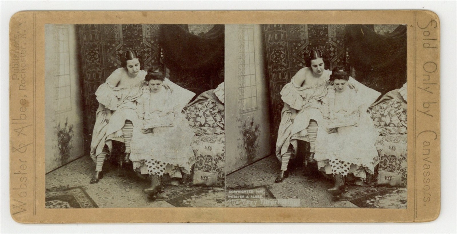Female Prostitutes 1890 Lesbian Lovers Brothel Sex Worker Stereoview Photo 13982