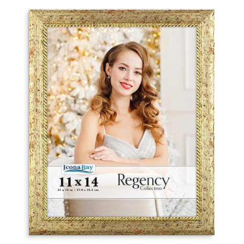 Icona Bay 11x14 Gold Picture Frame, Baroque Style Photo Frame, Wall Mount or Icona Bay 11x14 Gold Picture Frame, Baroque Style Photo Frame, Wall Mount or