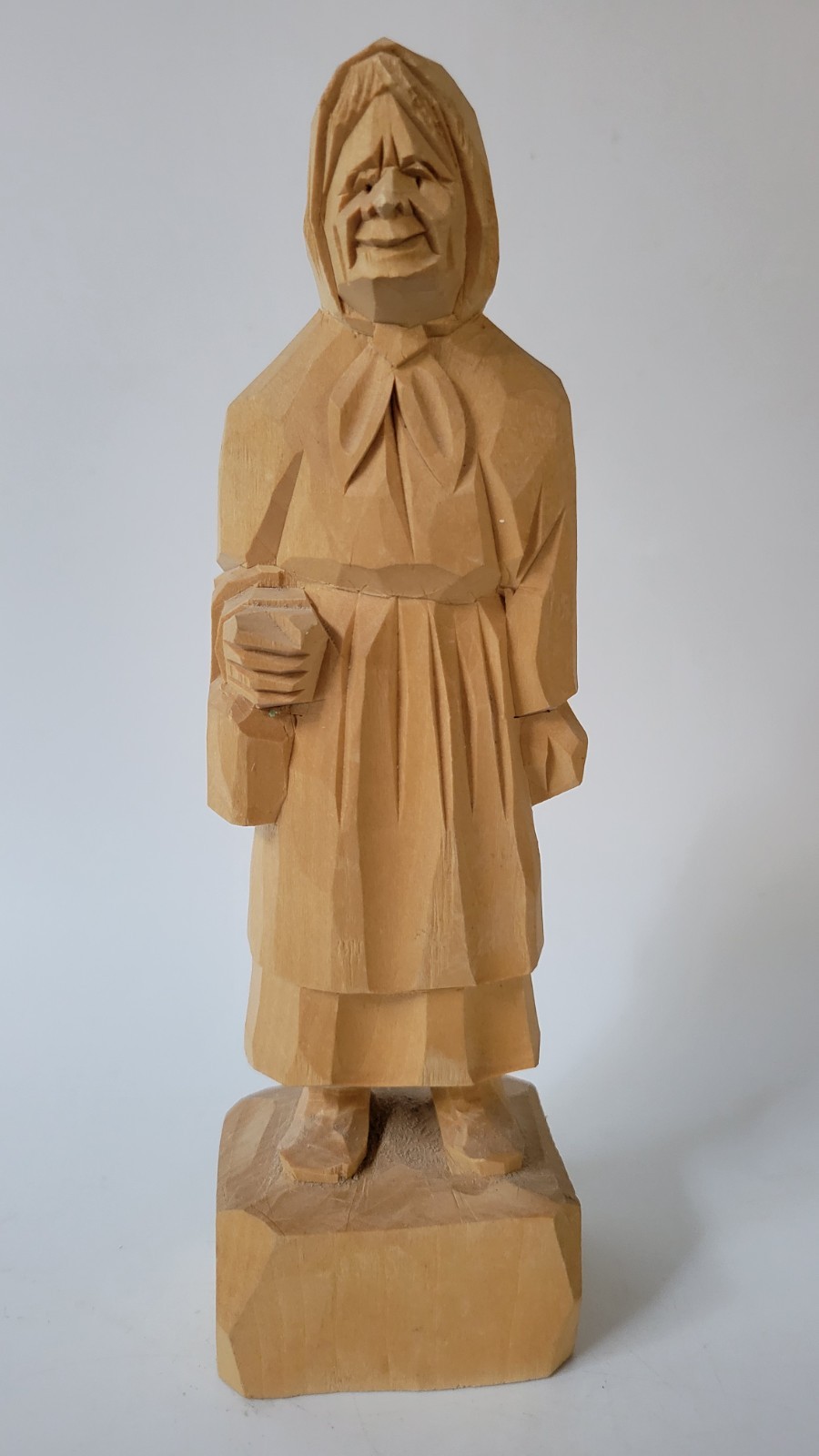 Vintage J. L. Daigle Wood Carving Old Woman Figure Folk Art Vintage J. L. Daigle Wood Carving Old Woman Figure Folk Art