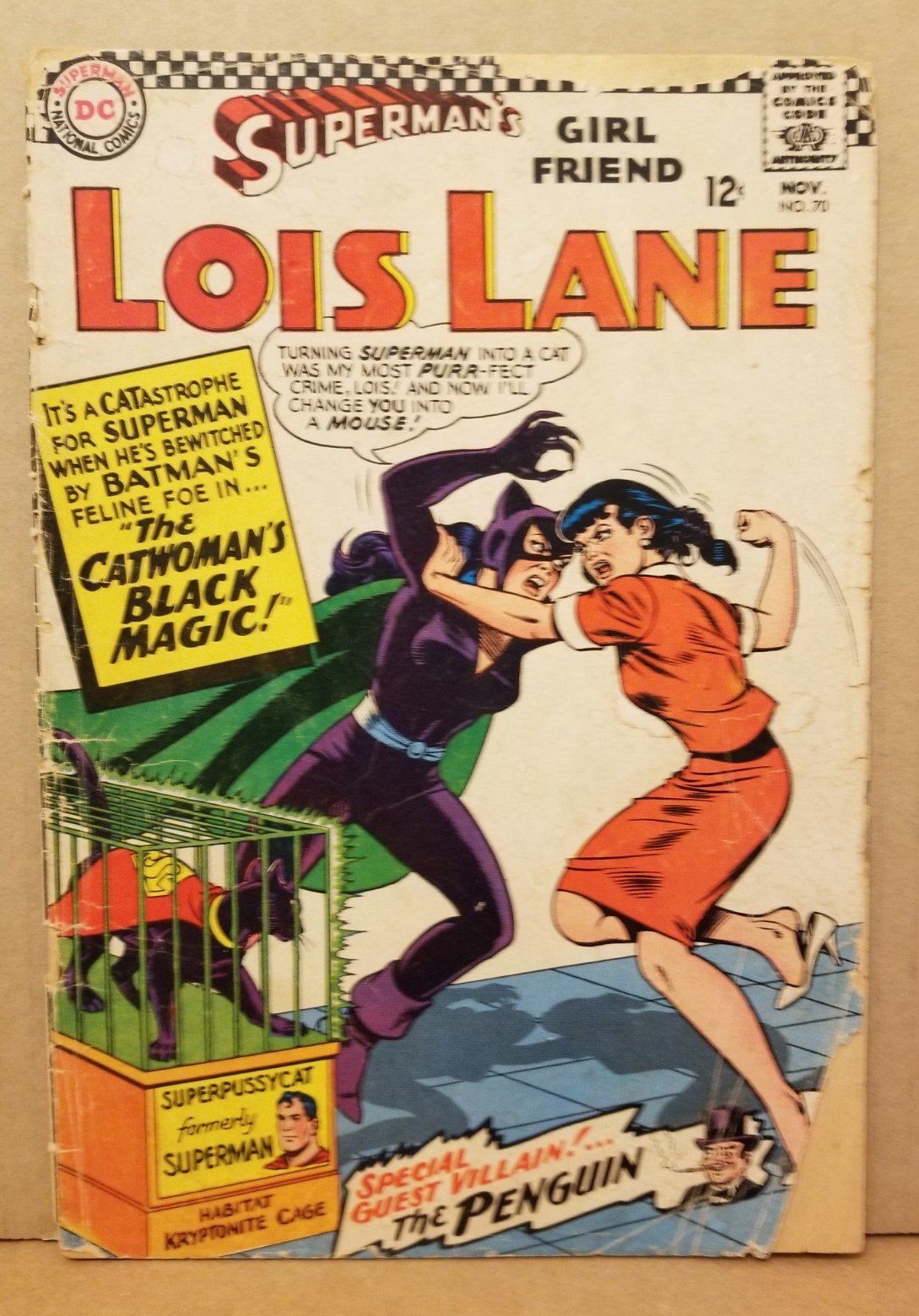 SUPERMAN'S GIRLFRIEND LOIS LANE #70 FAIR 1.0 1ST SILVER AGE CATWOMAN DC 1966