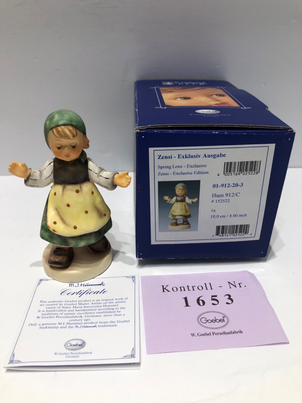 Goebel Hummel Spring Love Figurine Collectible w/ Box & COA 912/c RARE