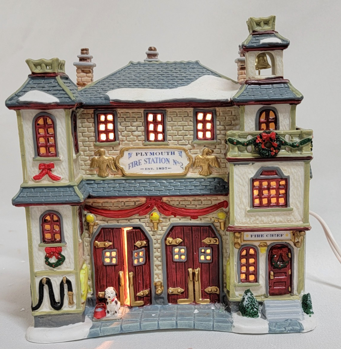Lemax Holiday House Plymouth Fire Station No. 2