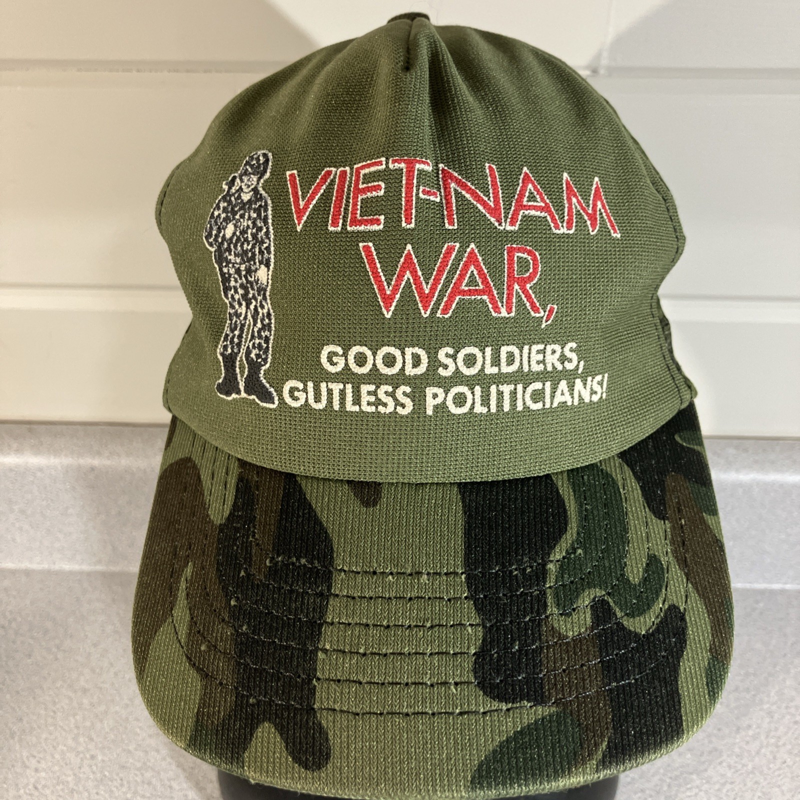 Vtg Vietnam War Hat Good Soilders Gutless Politicians Rare Veteran Made In USA