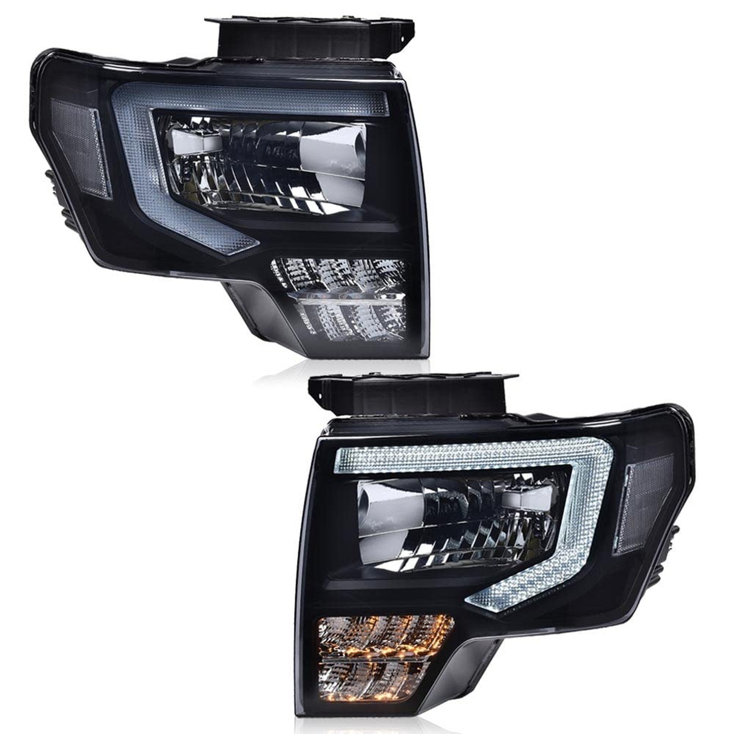 PIT66 LED DRL Headlights Assembly Fit 2009-2014 Ford F150 faros delanteros | ...