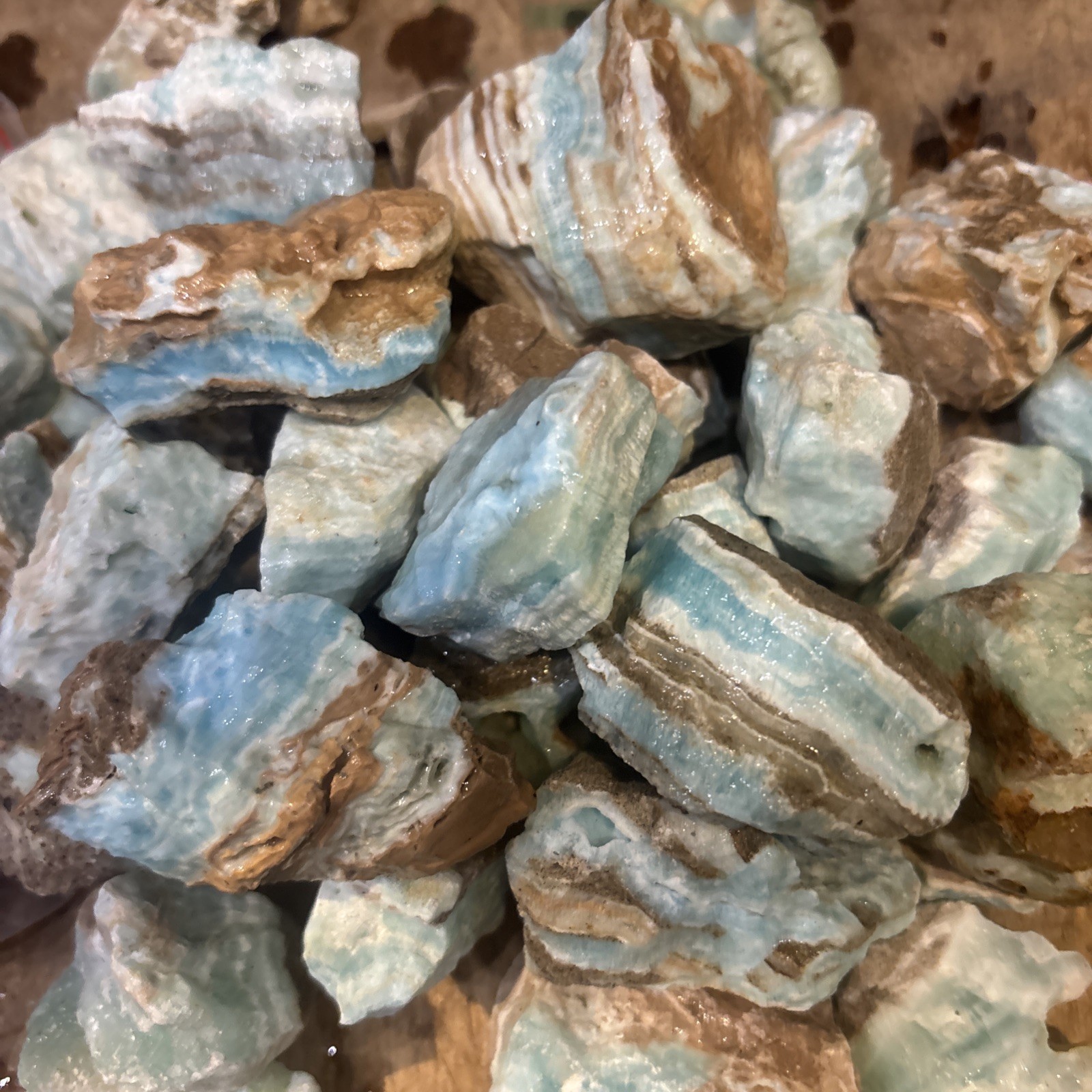 1 Pound Hand Picked Blue Aragonite Cutting Rough 1 Pound Hand Picked Blue Aragonite Cutting Rough