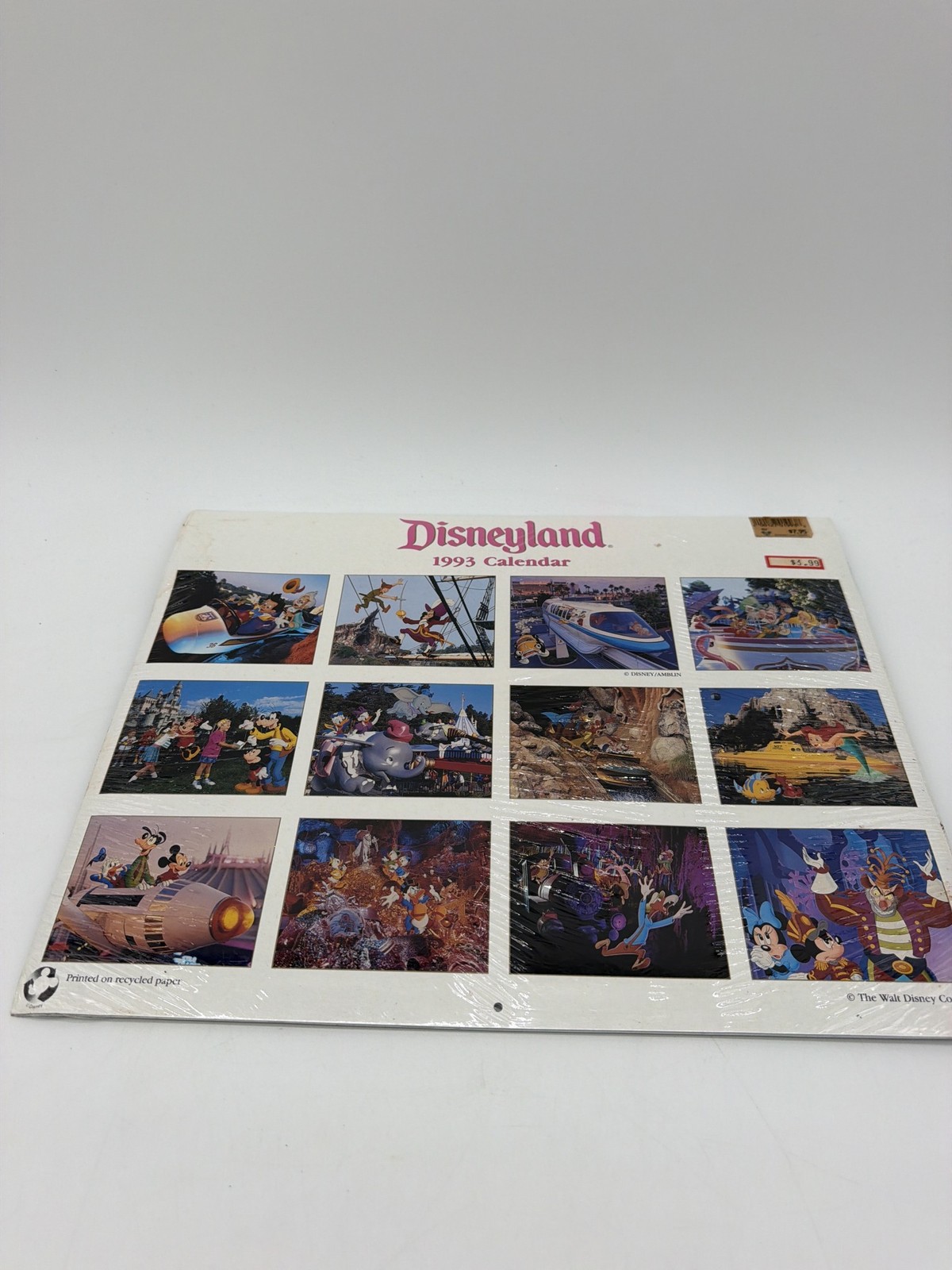 Vintage 1993 Disneyland Calendar Sealed Mickey Main Street Band Monorail Rides