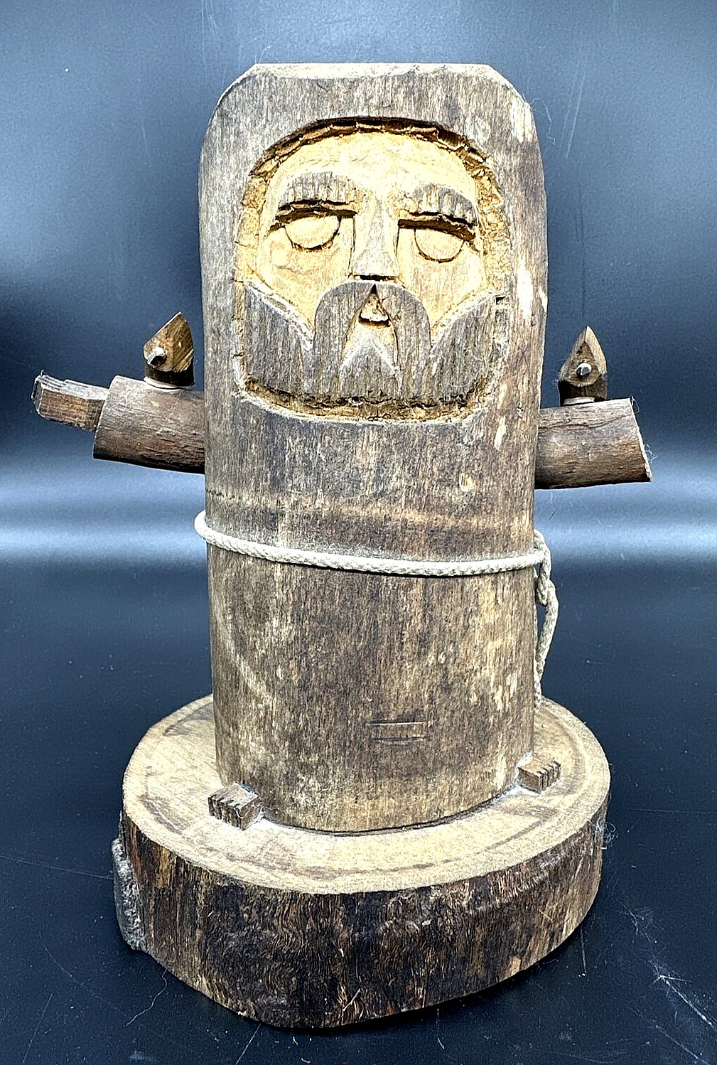 Vtg Ben Ortega St Francis Figurine Signed Hand Carved Wood Folk Sculpture As Is