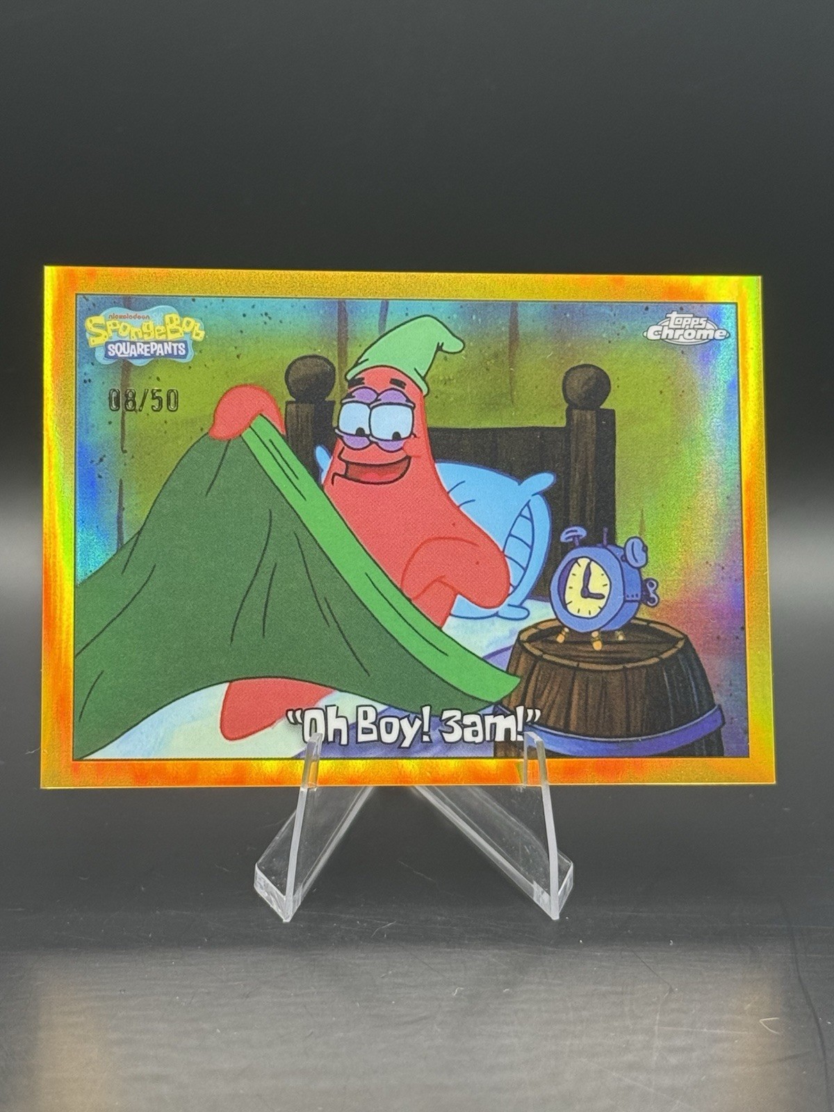 2025 Topps Chrome SpongeBob #76 Oh Boy 3am Gold /50