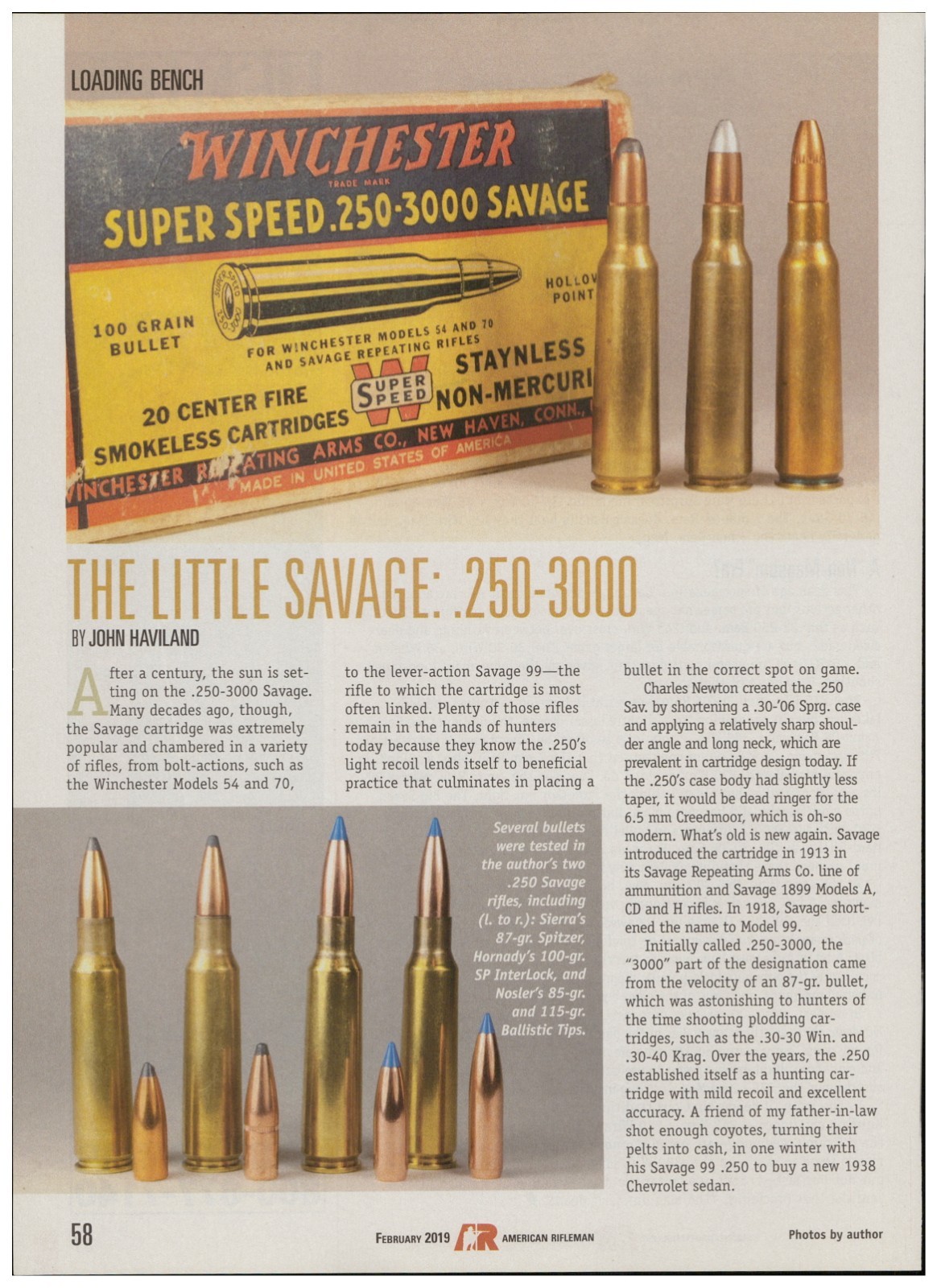 2019 Gun Print Ad Winchester Super Speed .250-3000 Savage Bullet Ammo Promo Art 