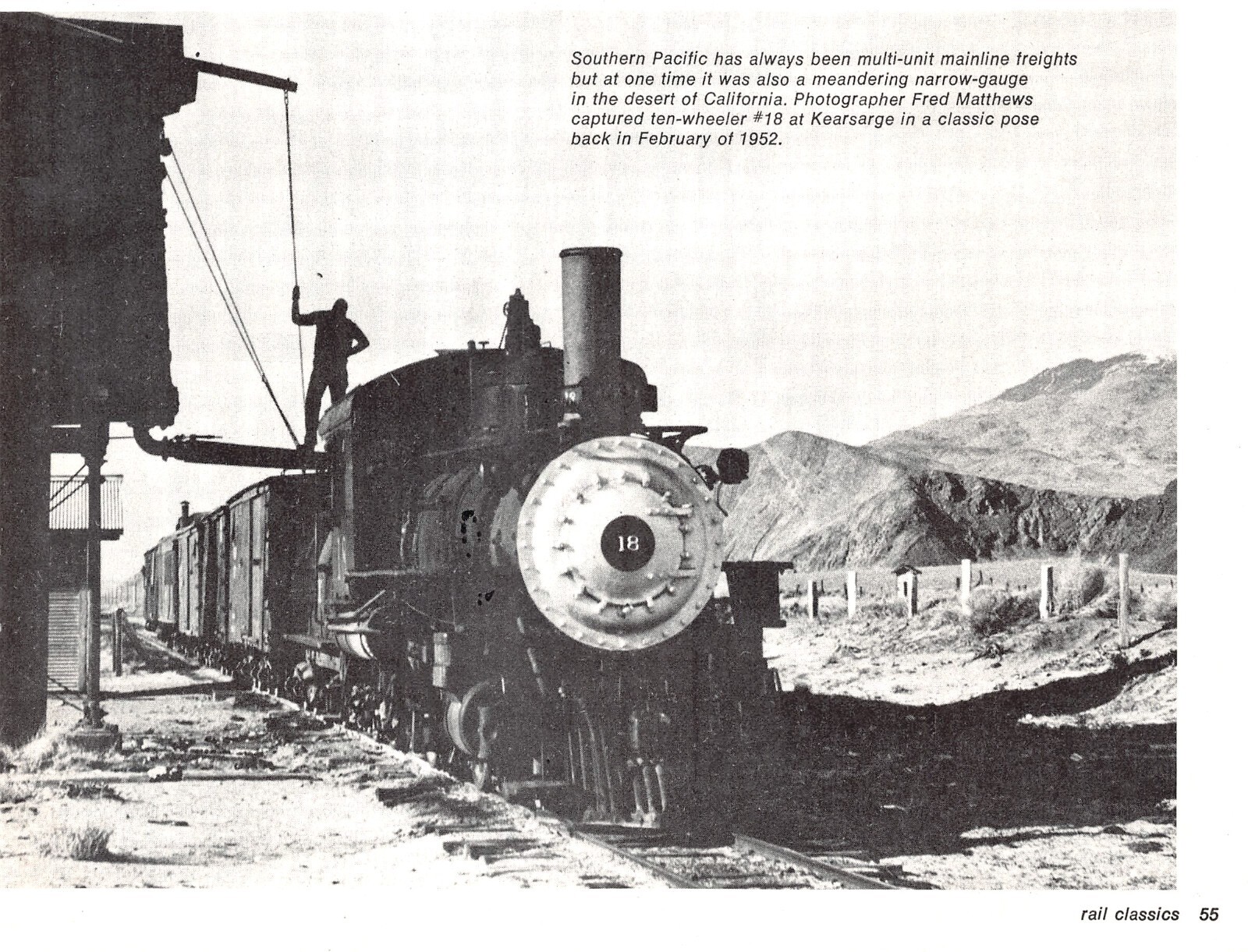 4-6-0 Oil-Fired Narrow Gauge Ten Wheeler Locomotive Kearsarge CA Vtg Mag Excerpt