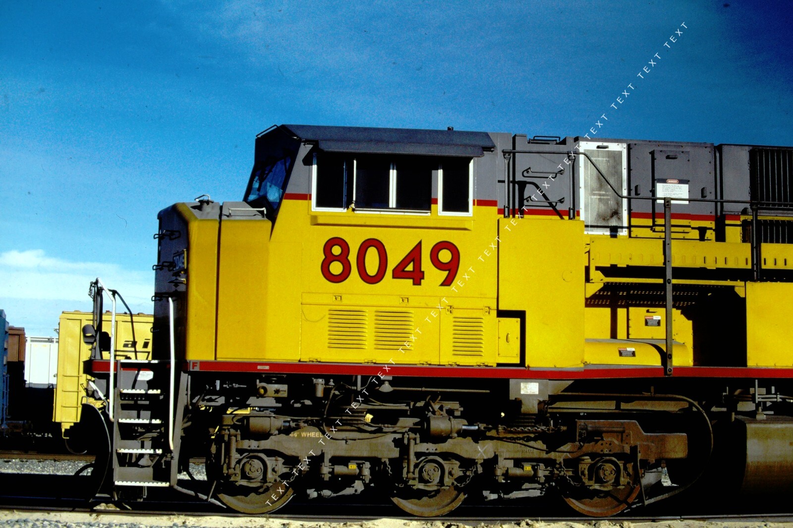 Union Pacific 8049 UP railroad - original 35mm slide, Mojave