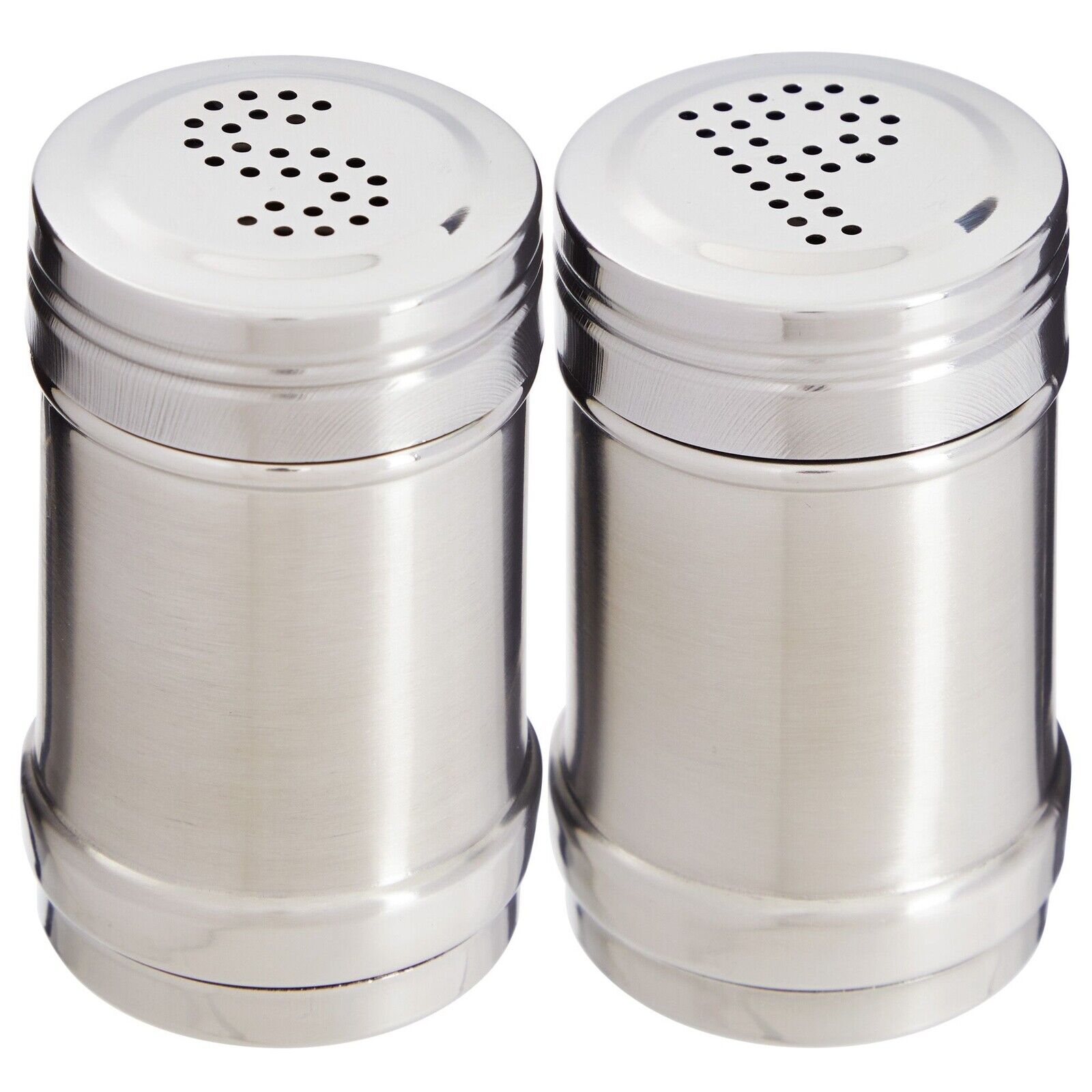 2oz Stainless Steel Metal Salt and Pepper Shakers for Kitchen, 3.5 in