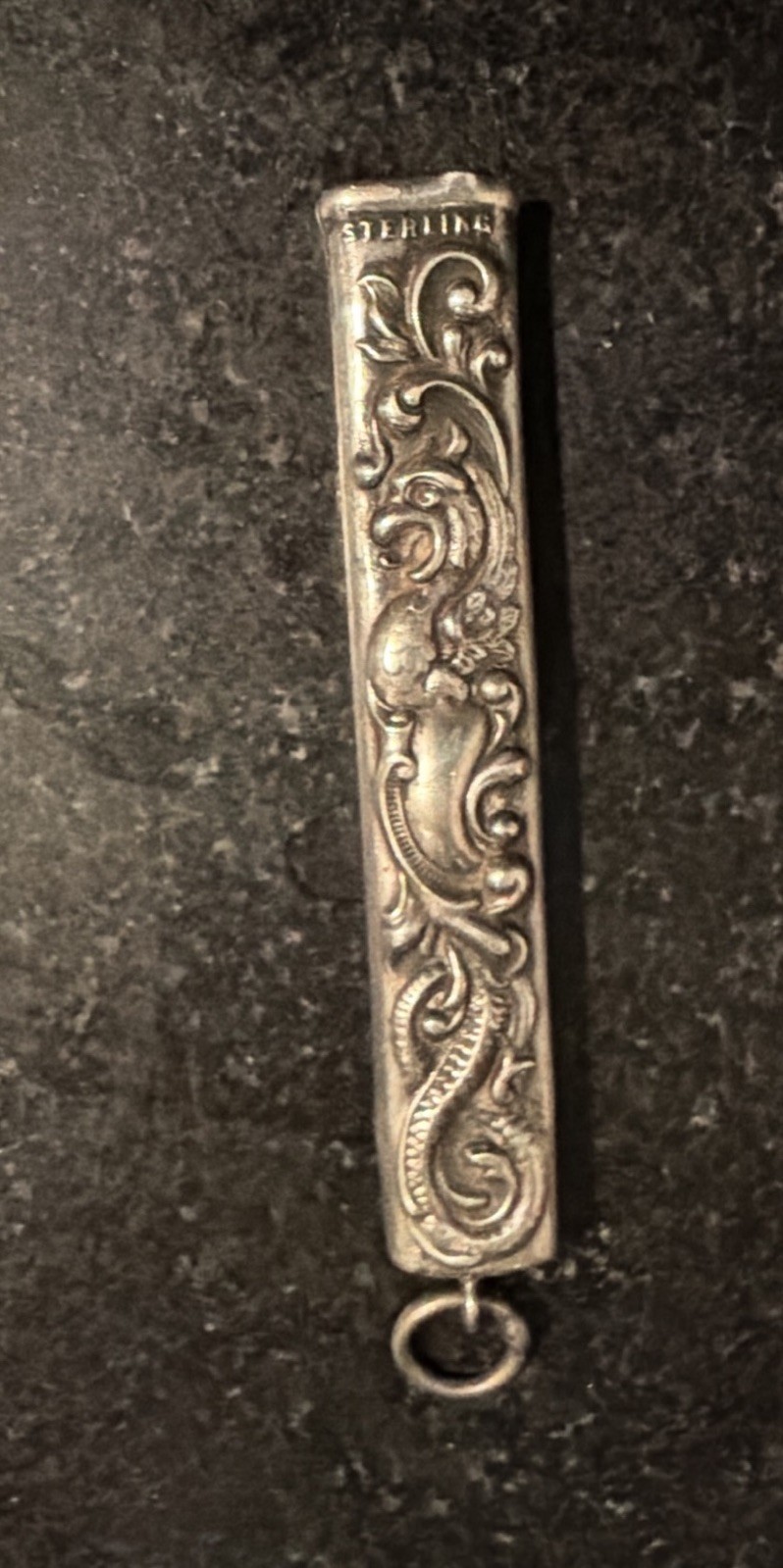 925 Sterling Silver  Needle Case With Pendant Loop - 3 Inch