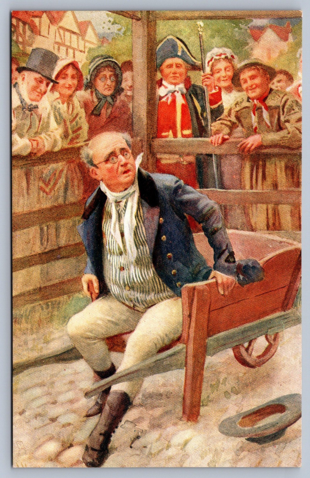 Postcard Charles Dickens Characters Mr. Pickwick in the Pound Tuck