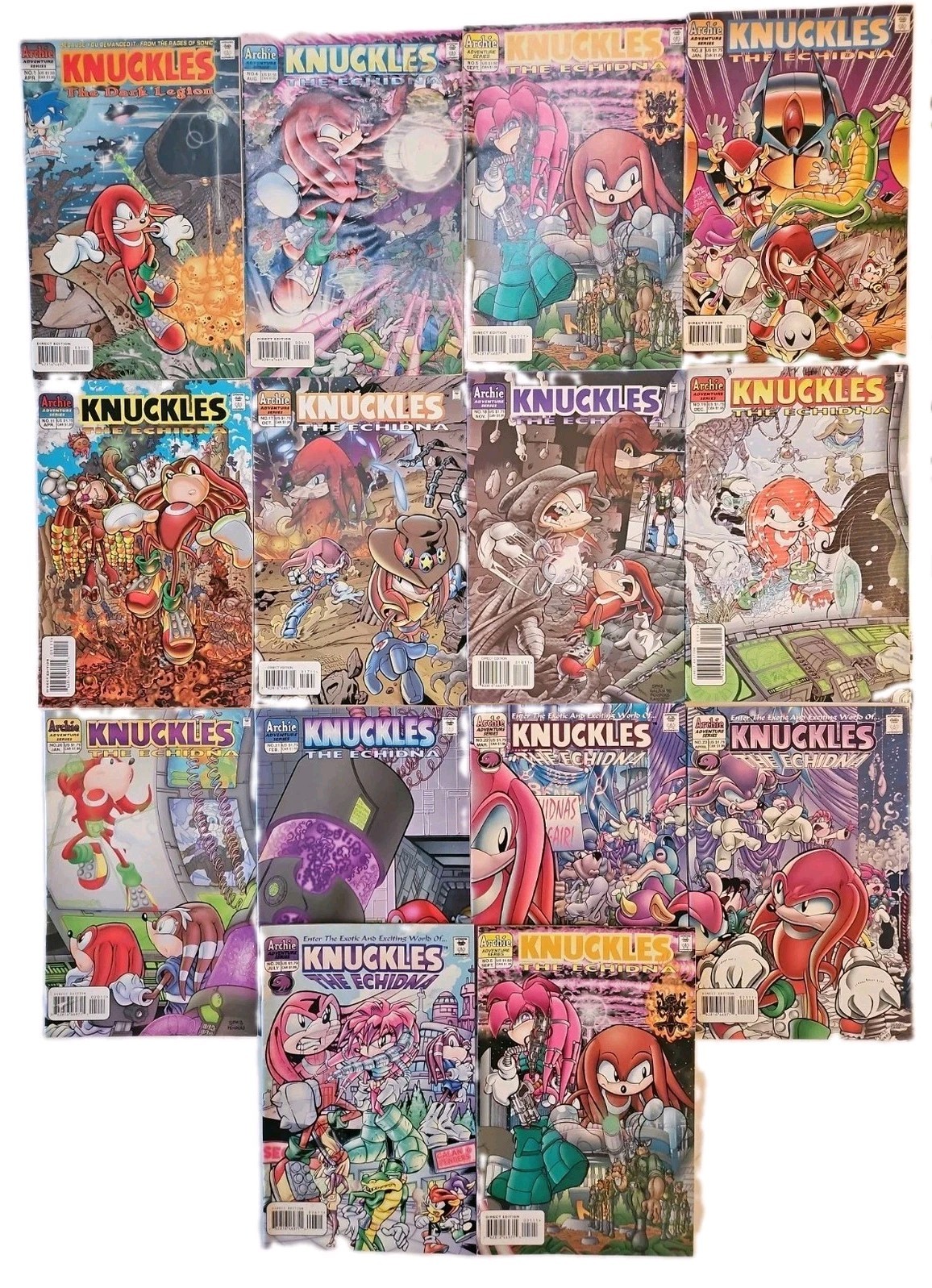 KNUCKLES the Echidna 4 5 8 11 17-23 26 Archie comic lot Dark Legion #1 Sega mid