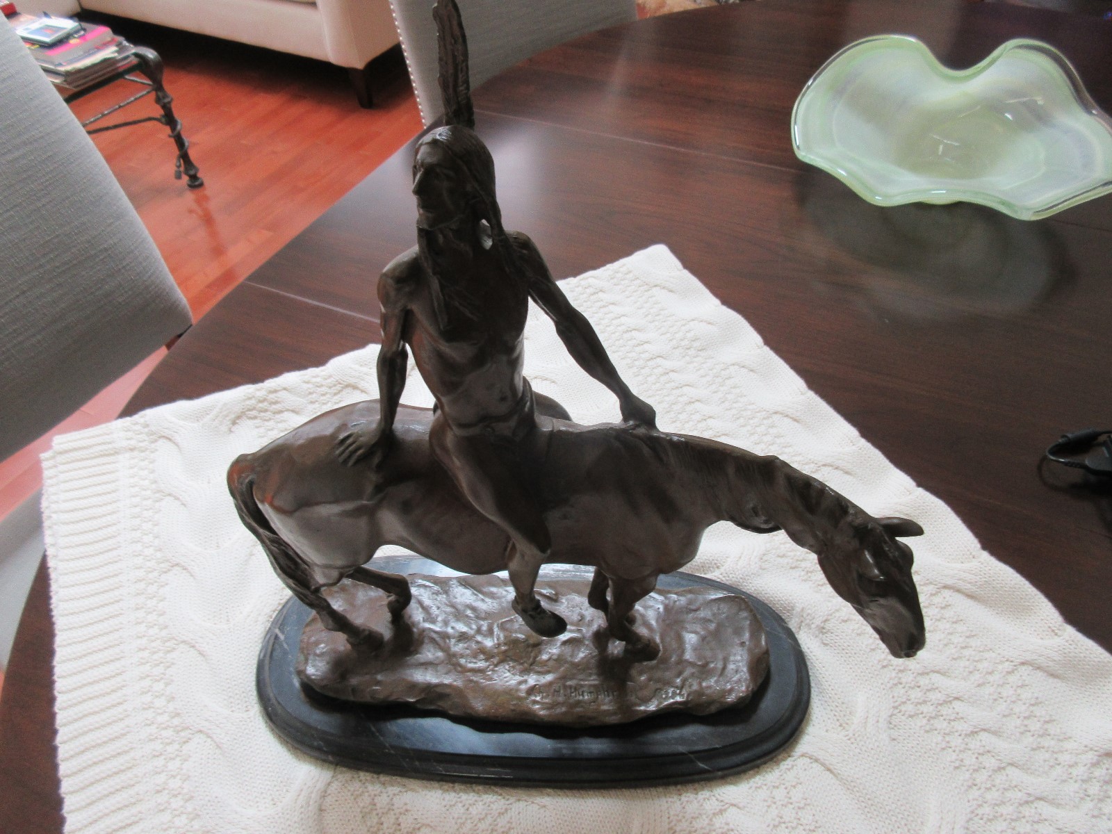 Antique , Charles H. Humpriss , Indian Brave on a Horse , Bronze , Dated 1904