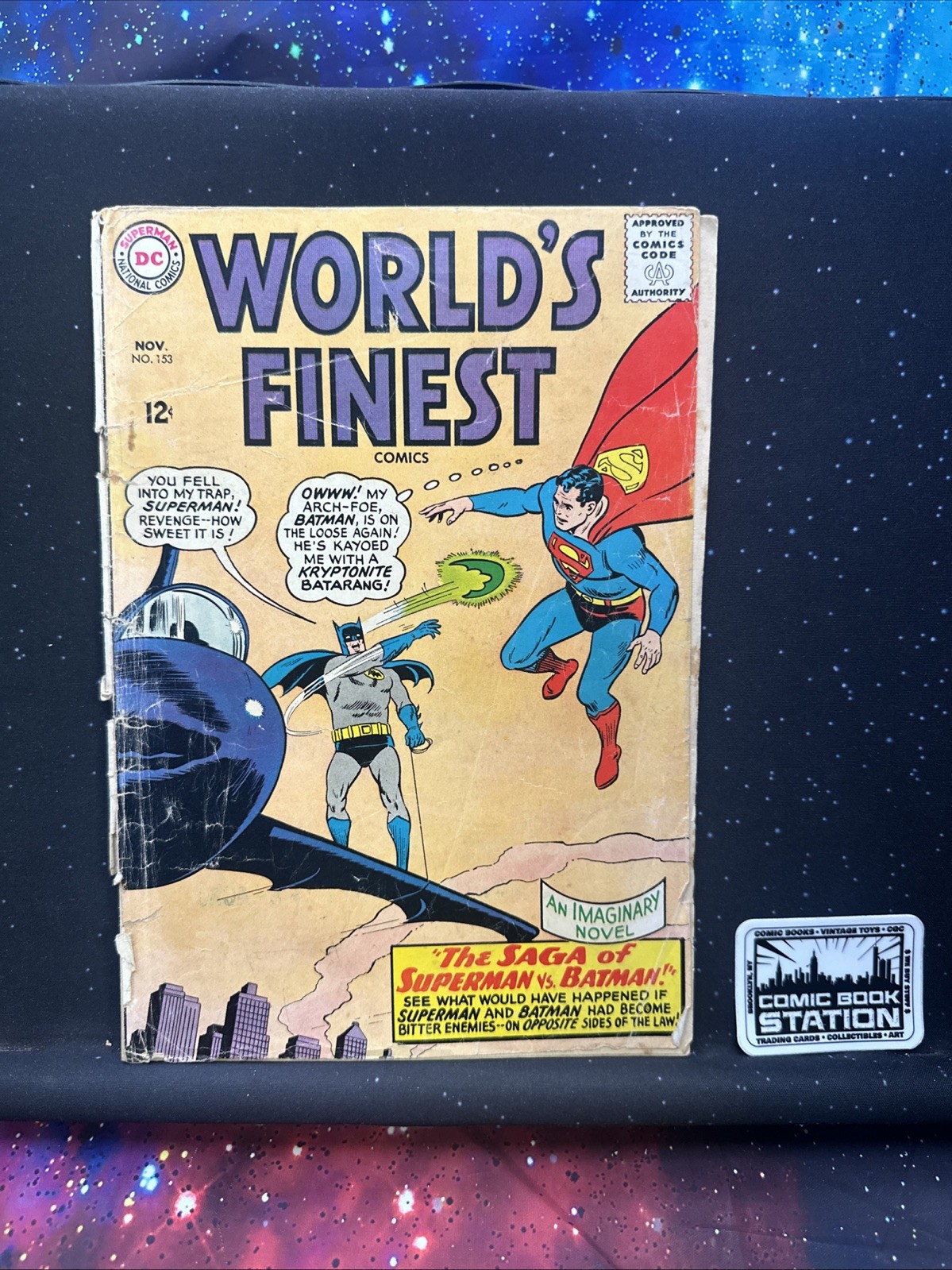 World's Finest DC Comics #153 1965 Batman Slaps Robin Iconic Panel Superman CI World's Finest DC Comics #153 1965 Batman Slaps Robin Iconic Panel Superman CI