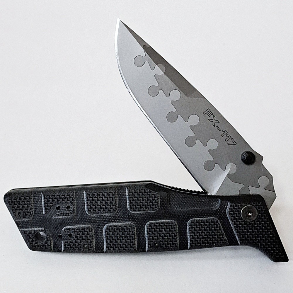 Fox Knives FX-117 CT NERO Nighthawk Cobalt Titanium Folding Knife F117 Italy New