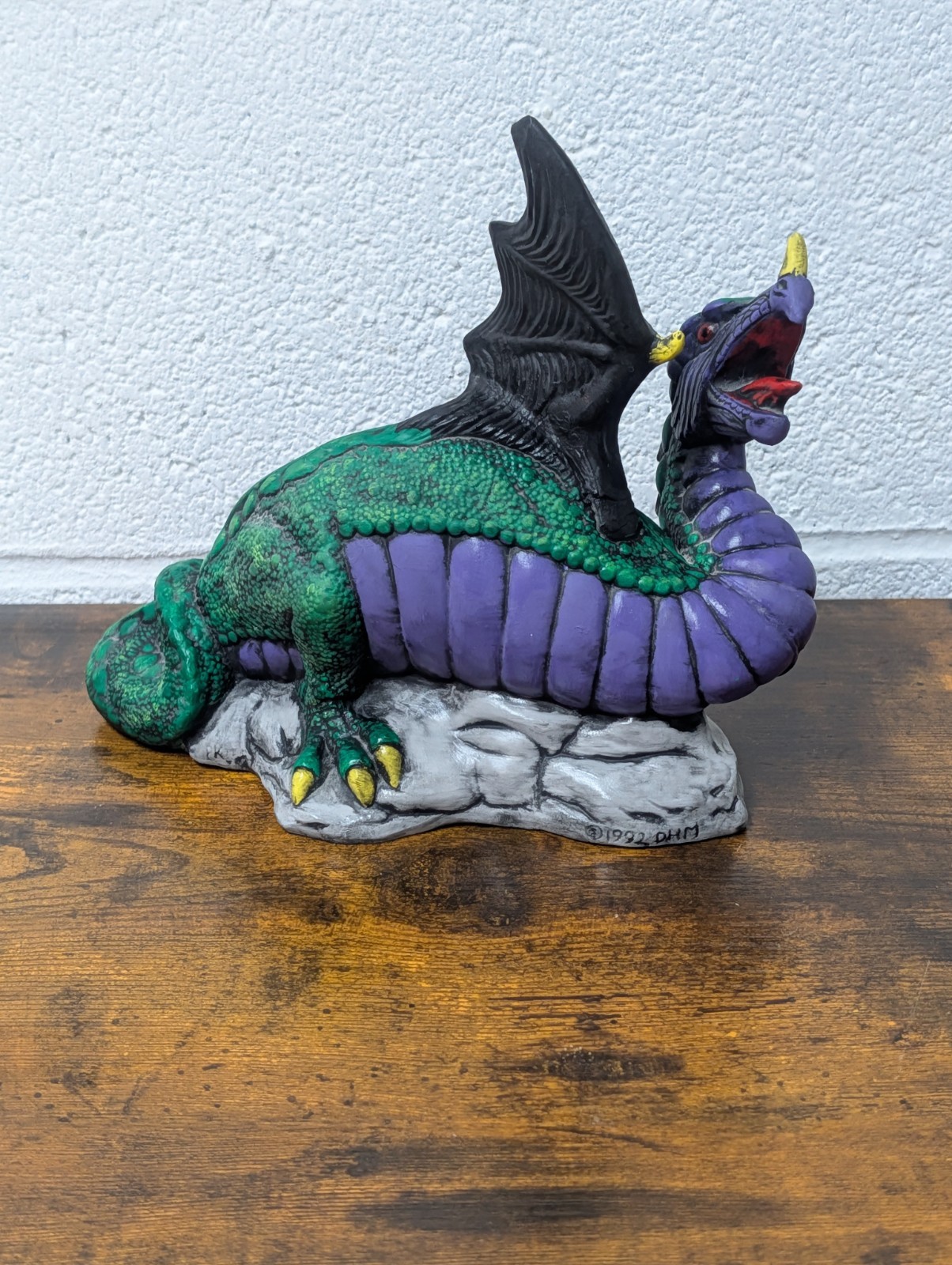 VTG 1992 Doc Holliday Molds DHM Ceramic Dragon Figurine Hand Painted Mythical