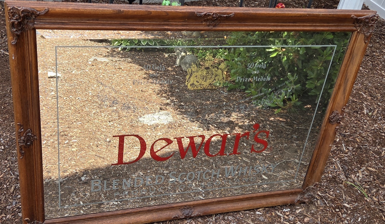 Vintage Dewar\'s Scotch Whisky XL Mirror, Pub Sign, 40.5\ Vintage Dewar\'s Scotch Whisky XL Mirror, Pub Sign, 40.5\