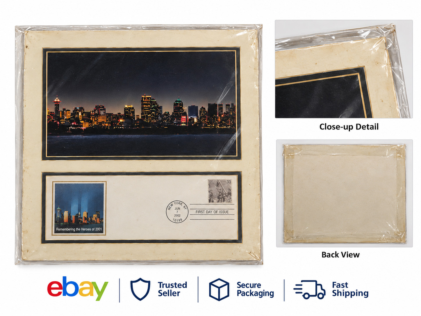 2002 First Day of Issue September 11, 2001 commemorative stamp and New York City