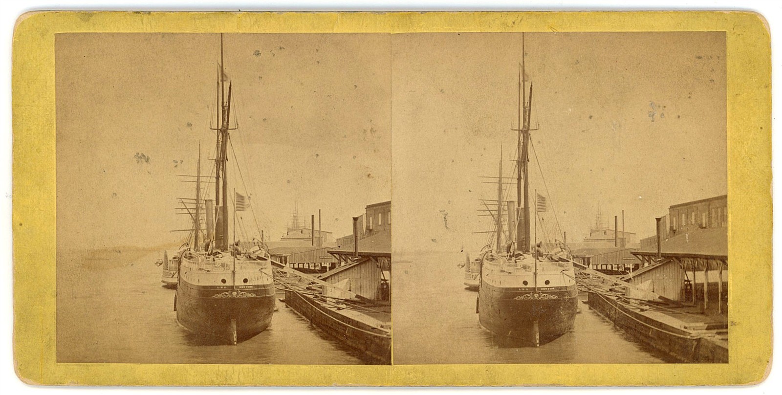 GEORGIA STEREOVIEW - Savannah - Steamship Leo - JN Wilson 1870s