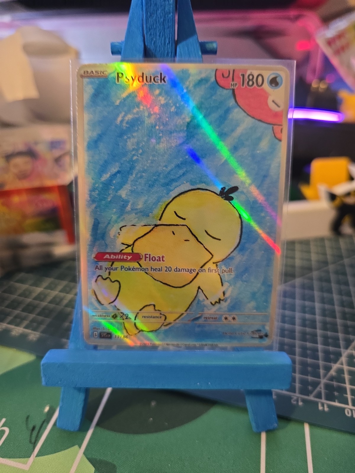 Custom Fanart Pokémon Psyduck Pair Holo 11/86