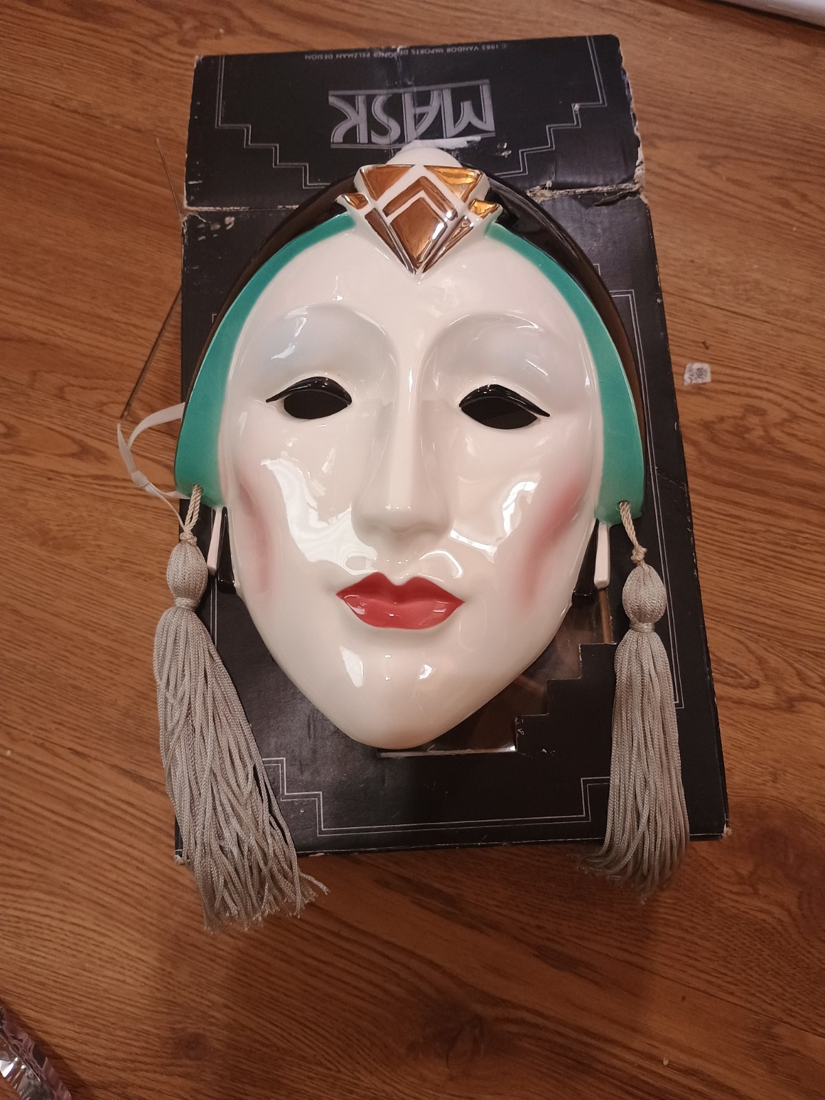 Vandor Wall Hanging Porcelain Mask Unique Hand painted Pelzman Originally 1985