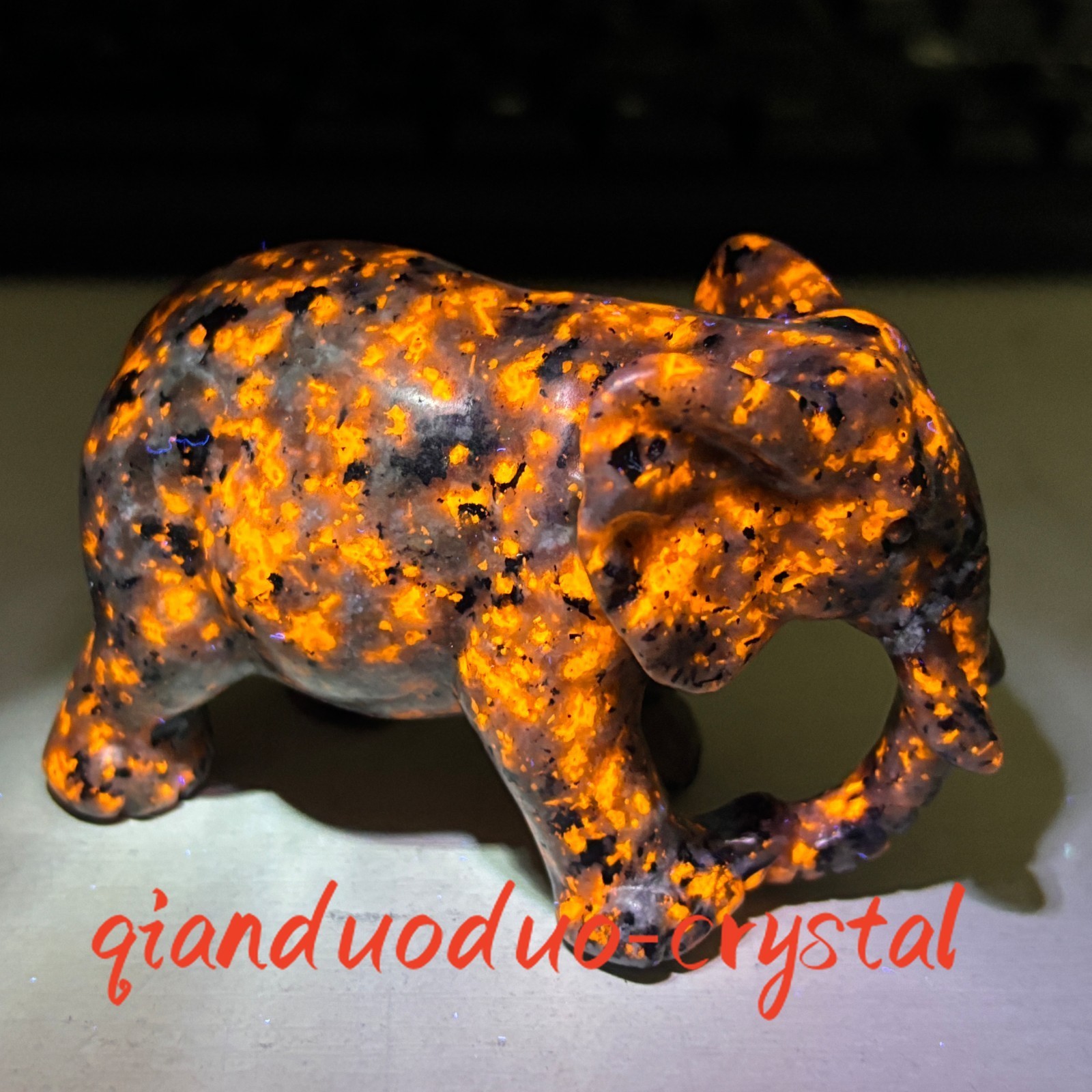 Natural Yooperlite Elephant Skull Carved Crystal Animals Healing Figurine  1pc