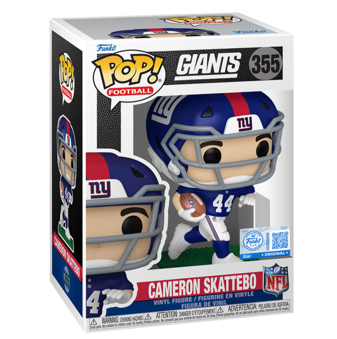 Funko POP Cameron Skattebo New York Giants NFL Exclusive Figure 355 + Protector Funko POP Cameron Skattebo New York Giants NFL Exclusive Figure 355 + Protector