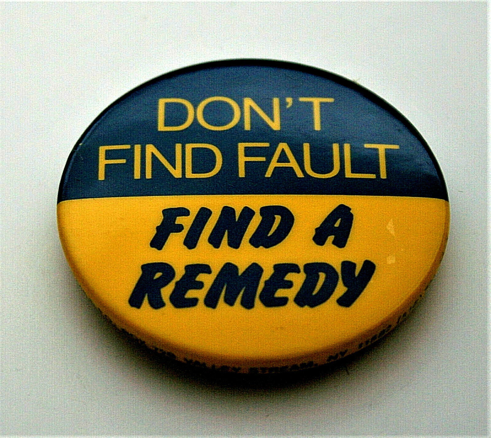 Protest Don\'t Find Fault Find A Remedy Anti Political 1980s Button Pin NOS New