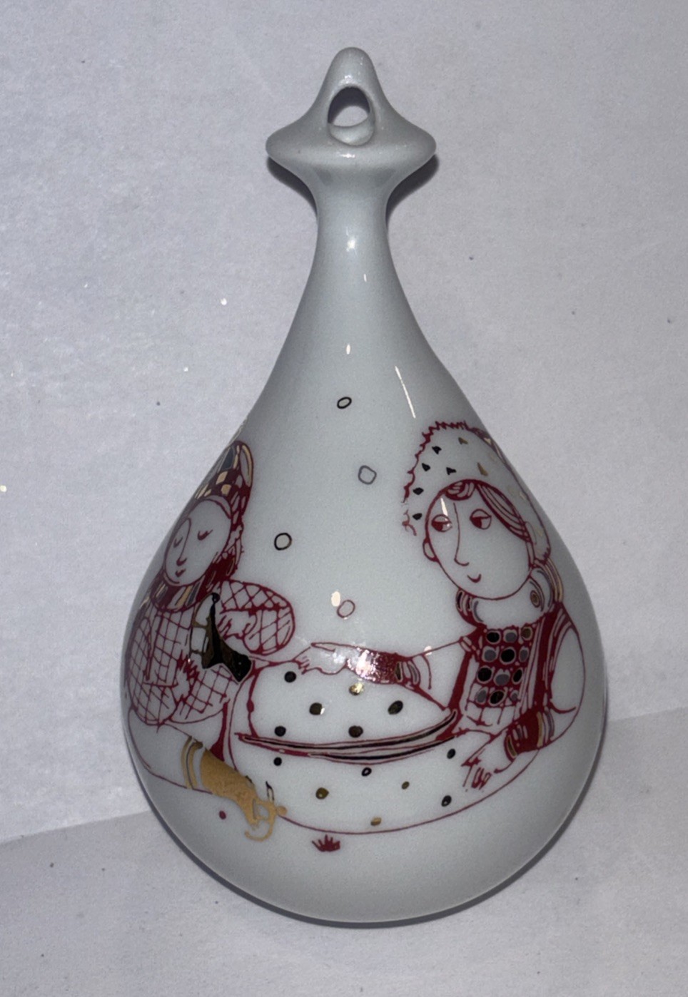 Bjørn Wiinblad Rosenthal Porcelain Teardrop Ornament Whimsical Figural Design