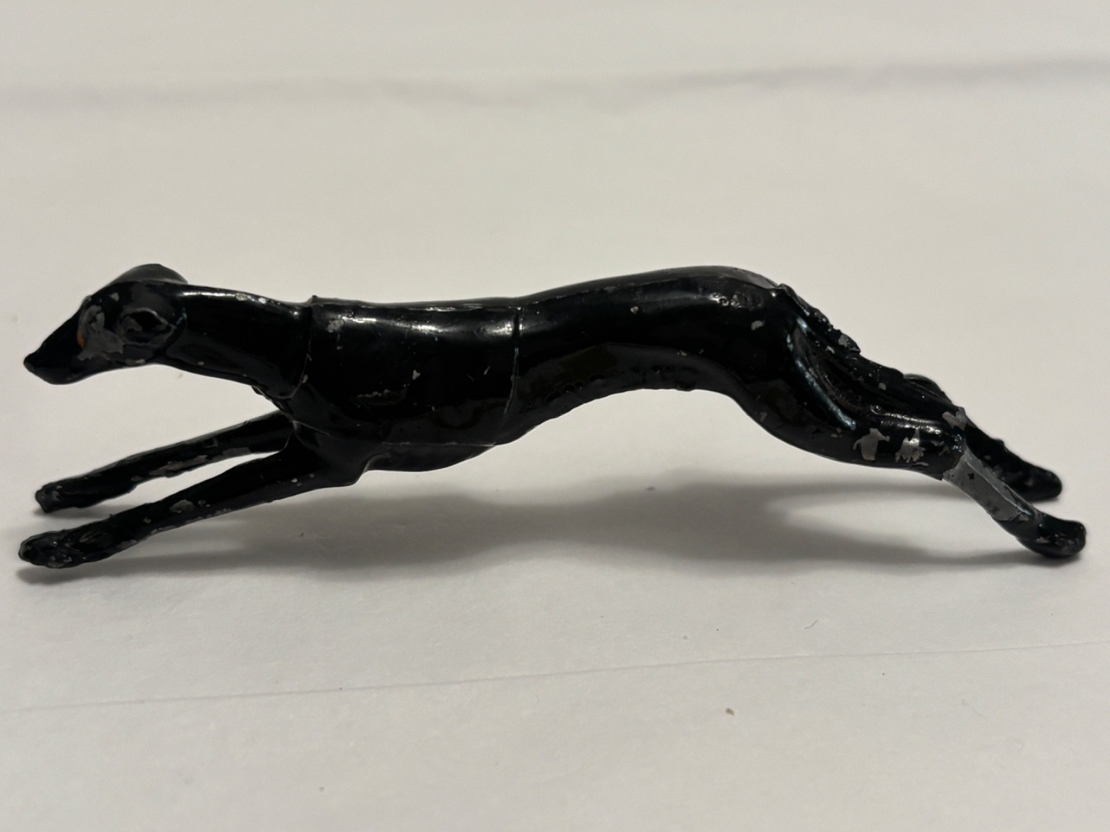Antique 1930s Lead Greyhound  Dog Figurine Brown ENGLAND Toy 3.5
