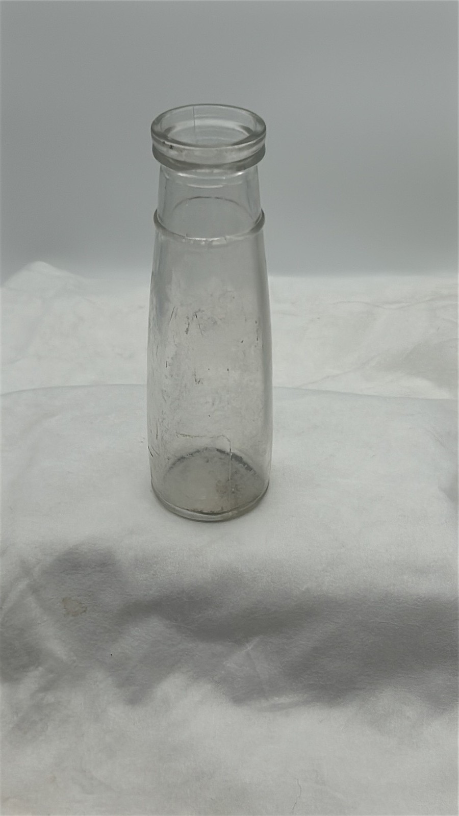 Vintage Clear Glass Milk Bottle with Mold Seam Vintage Clear Glass Milk Bottle with Mold Seam