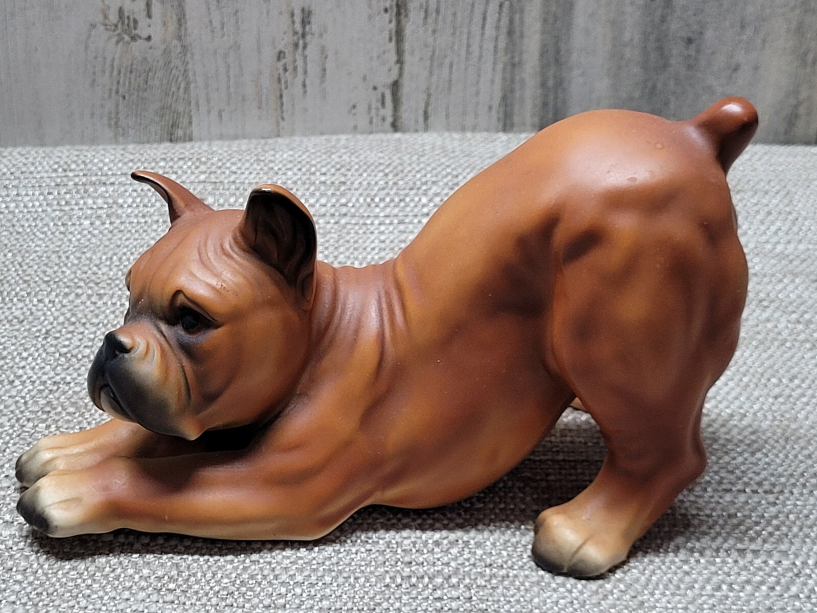 Vintage Sitting Playful BOXER Dog Figurine Ceramic 6\