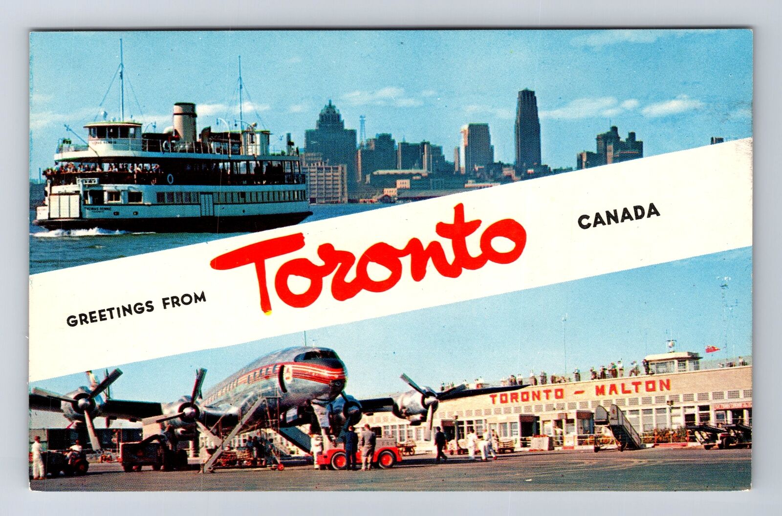 Toronto-Ontario, General Banner Greeting, Antique Vintage Postcard