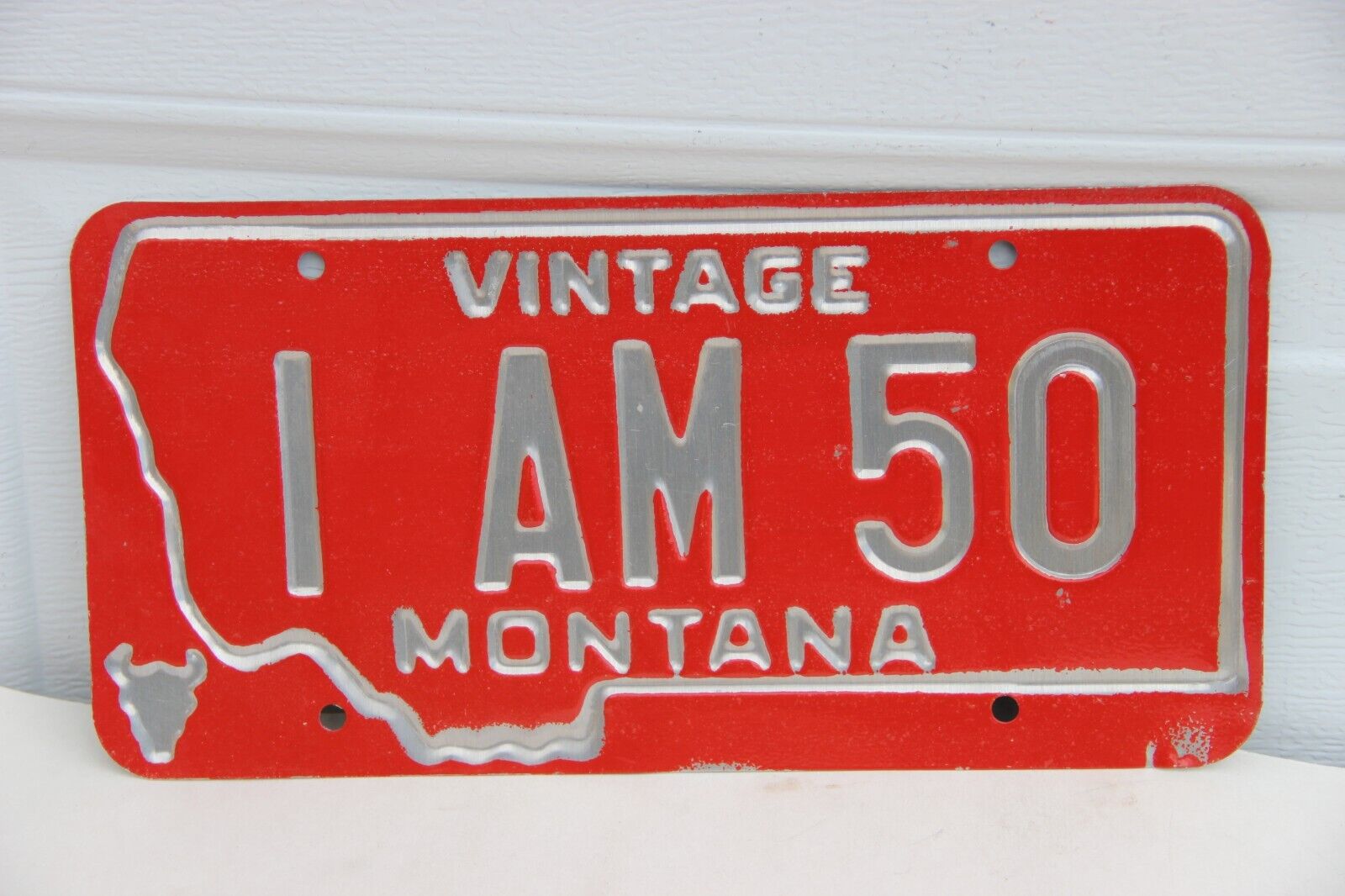 Vintage Montana License Plate  Vanity   I AM 50 old cars