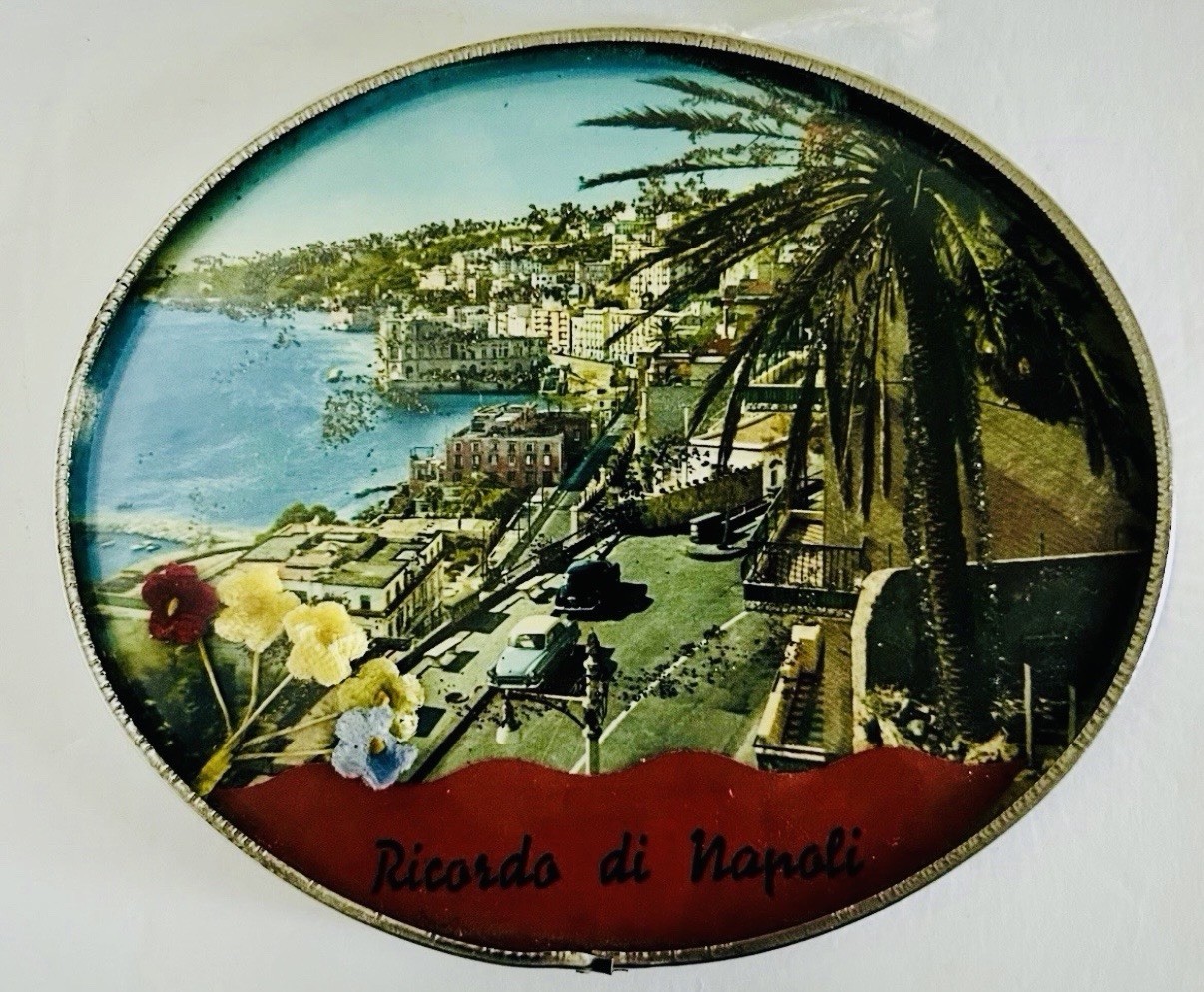 Ricordo Di Napoli - Memories Of Naples Bombed Glass Souvenir Vintage Travel Art