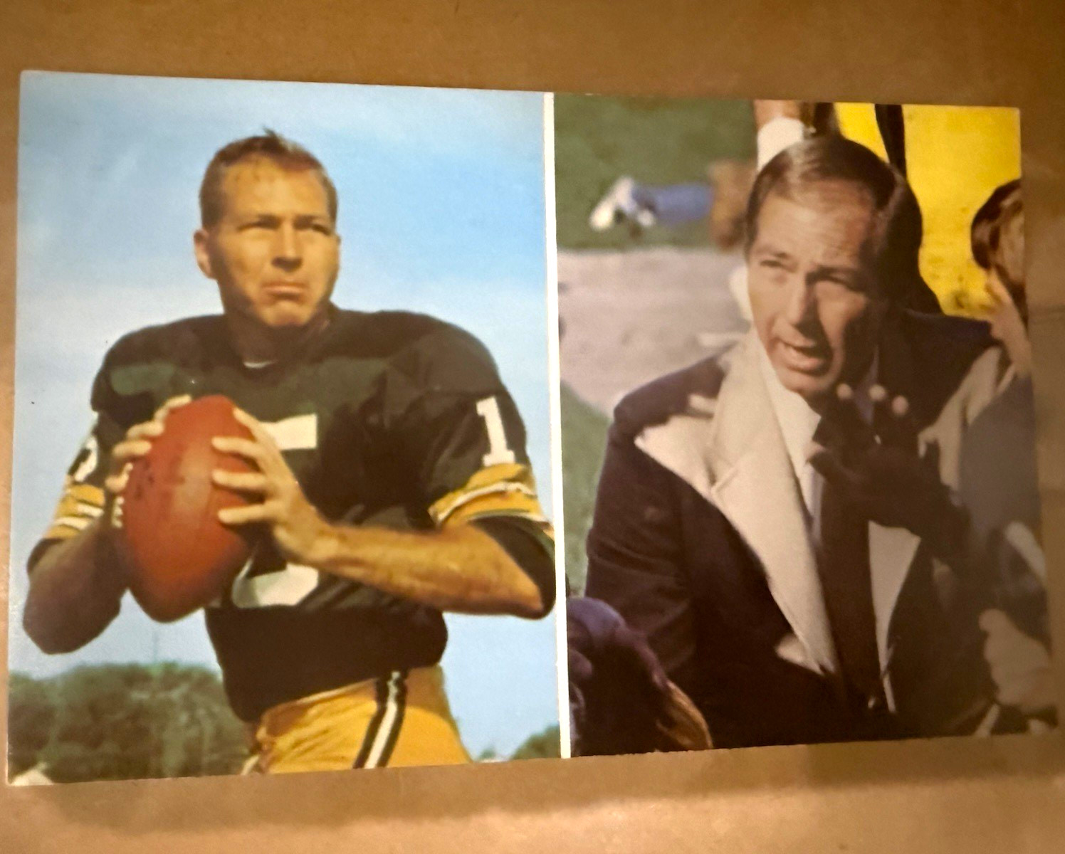 Bart Starr Football postcard, Green Bay WI, signed with personal note to friend