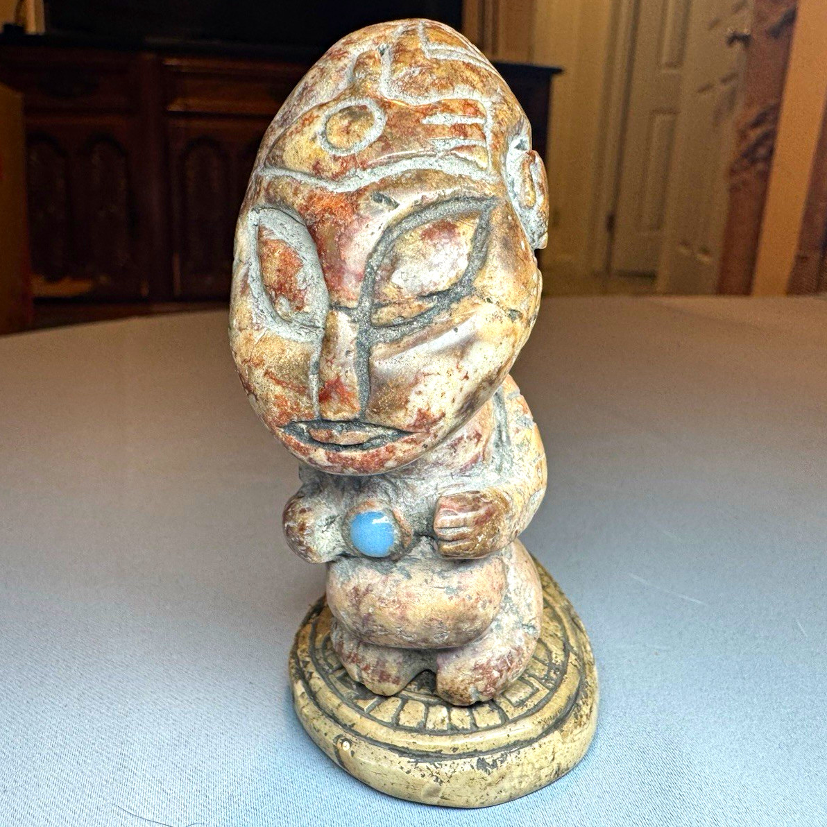 Ojuelos De Jalisco carved alien ufo and pendant artifact