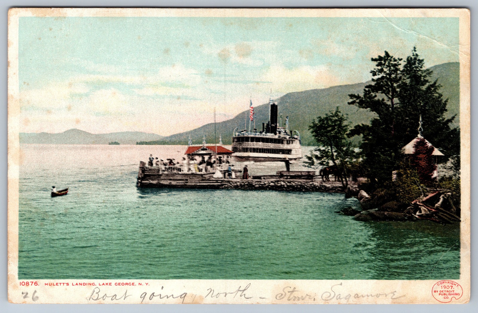 Hulett\'s Landing Lake George NY Steamer Sagamore 1907 Detroit Publishing