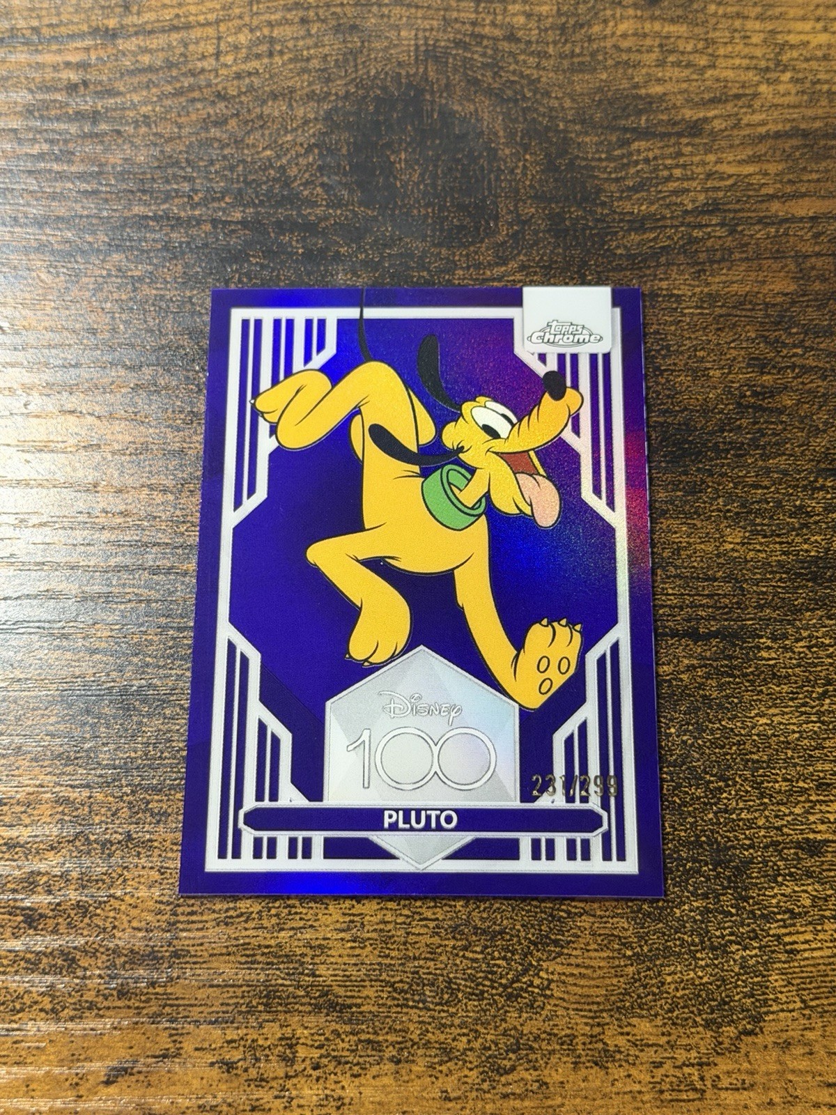 2023 Topps Chrome Disney 100 Pluto #30 Purple Refractor /299 1st Year 2023 Topps Chrome Disney 100 Pluto #30 Purple Refractor /299 1st Year