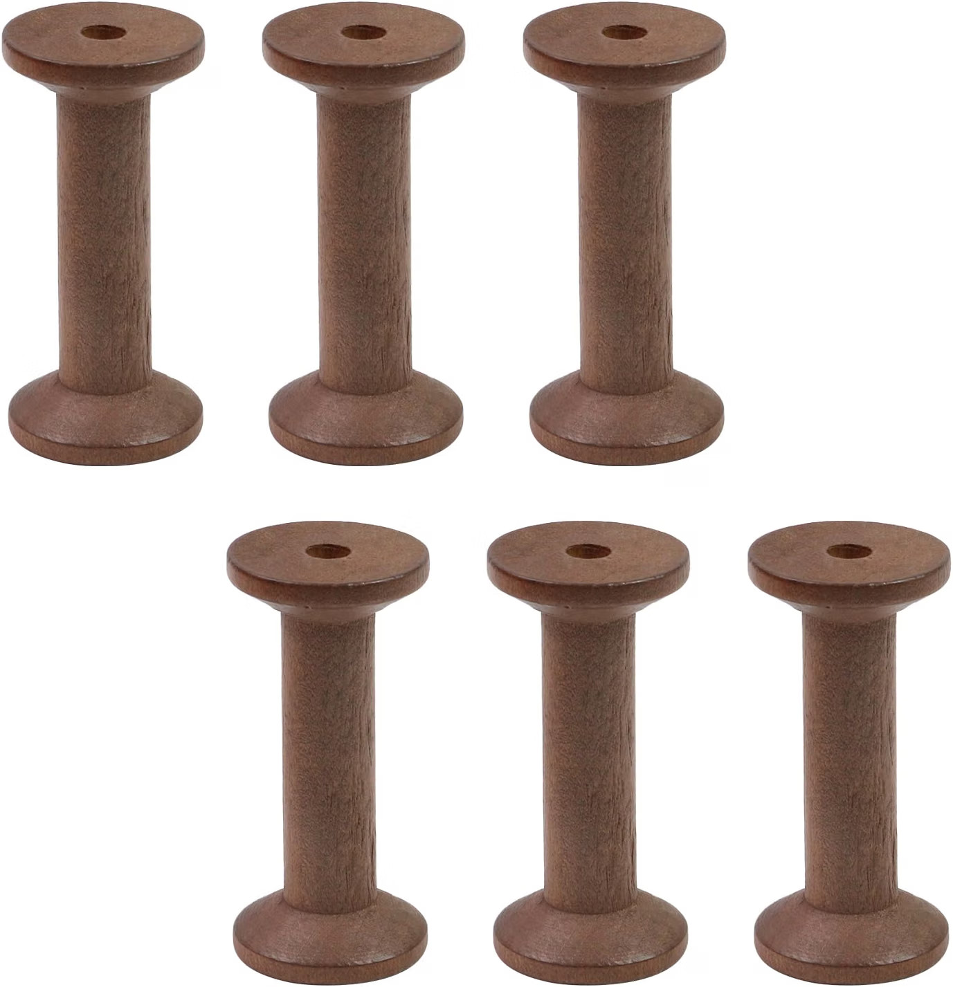 6 Pcs Small Wooden Empty Spools Vintage Thread Spools Yarn Spool Textile Bobbins