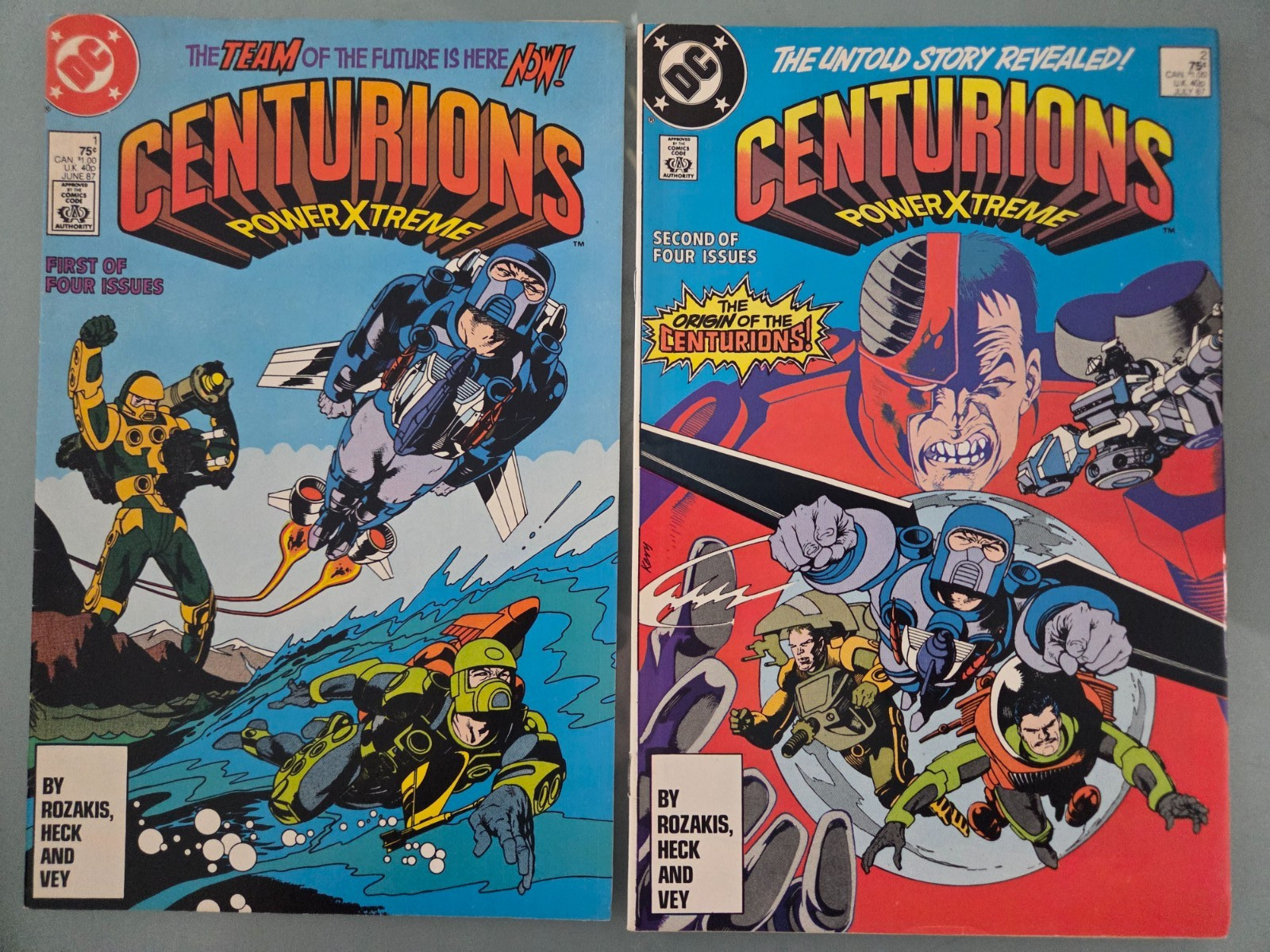 CENTURIONS #1-4 (1987) DC COMICS POWER XTREME FULL COMPLETE SERIES DON HECK