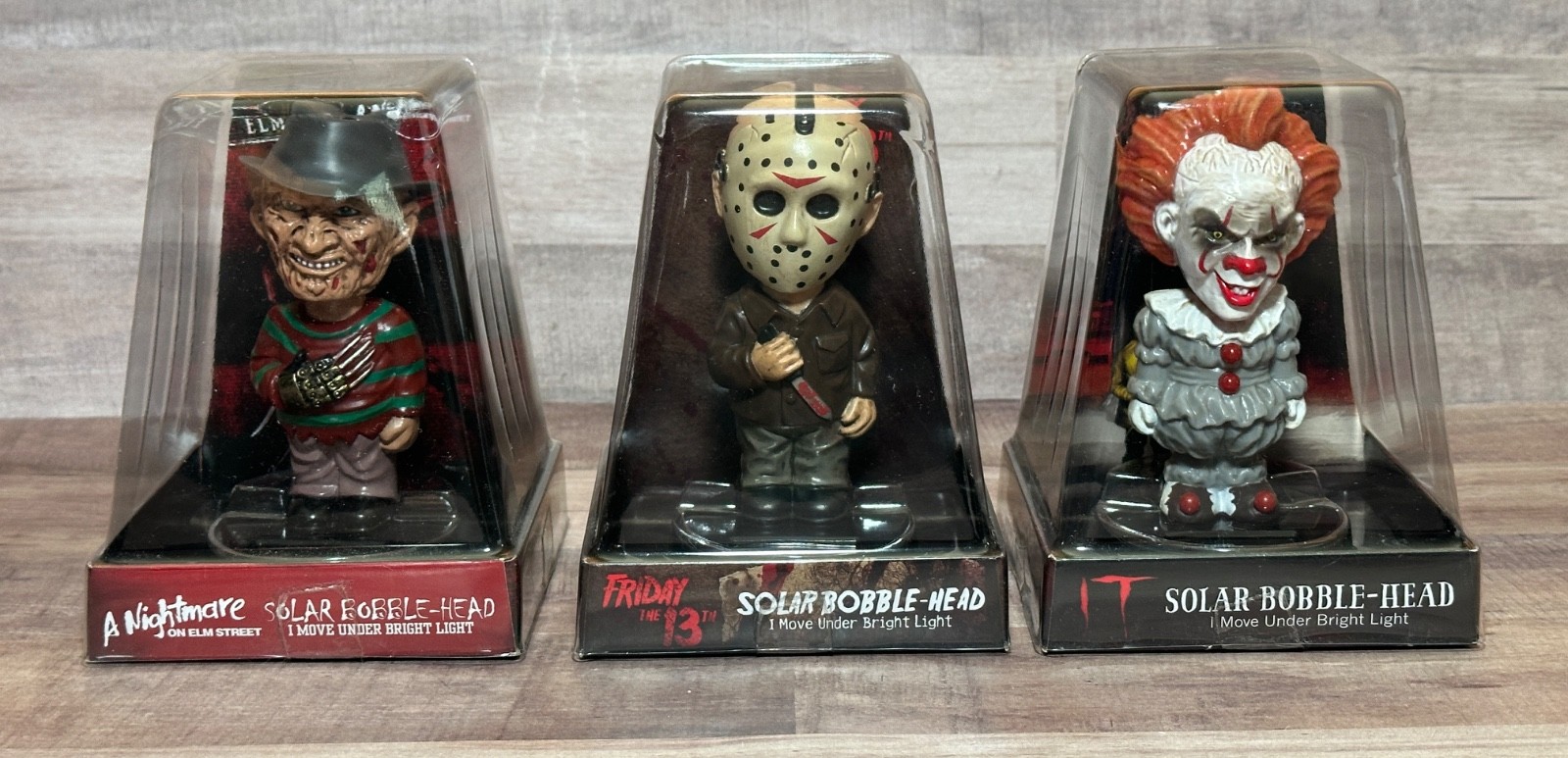 3 Ruz Solar Bobble Head Freddy Krueger Jason Voorhees Pennywise halloween decor