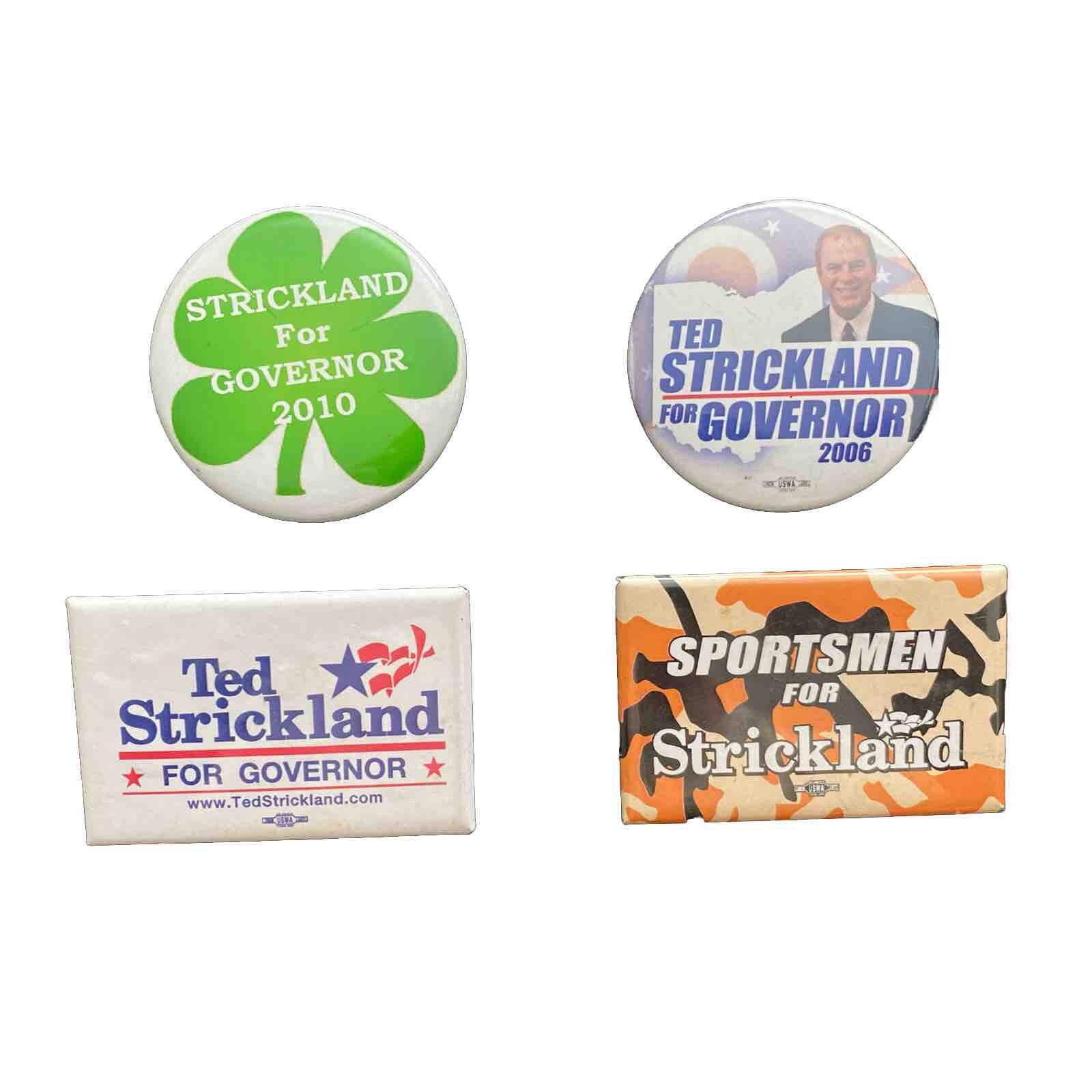 4 Different 2006 & 2010 Ted Strickland for Governor Buttons Sportsmen Ohio Irish